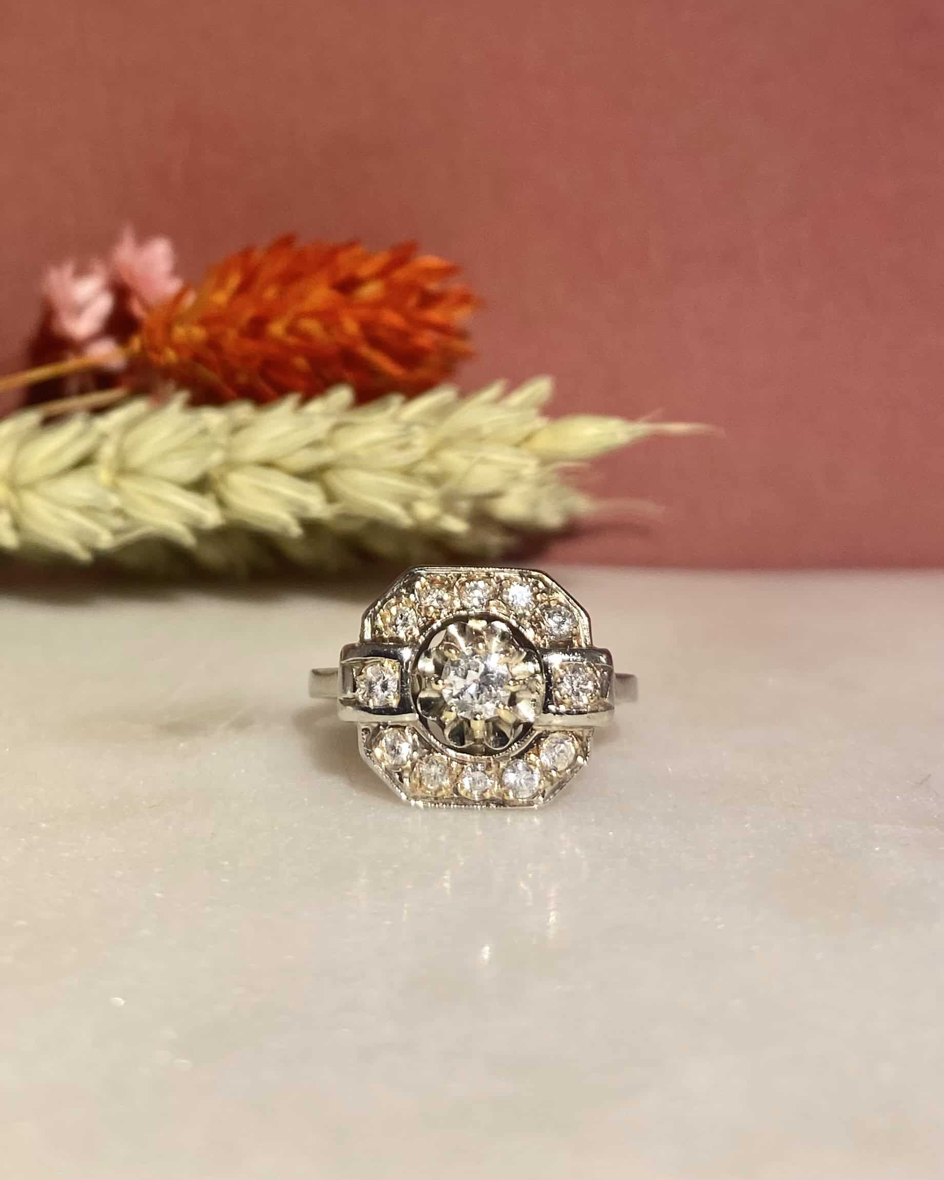 Bague Vintage Art-Déco 0.70 Carat de Diamants "Sixtine"