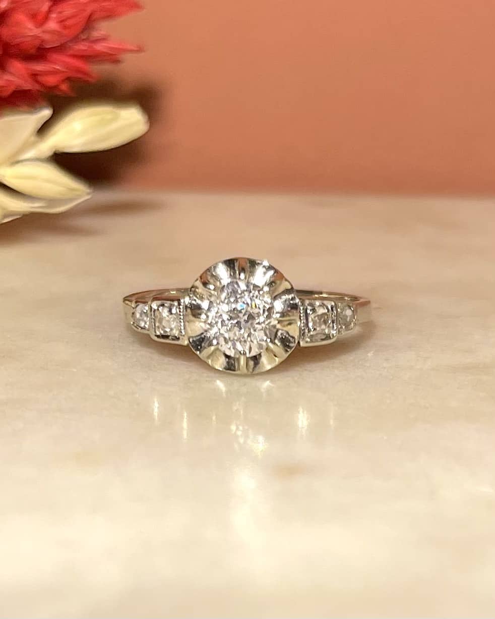 Bague Art déco Diamants Vintage "Hedda" - Elliade Paris