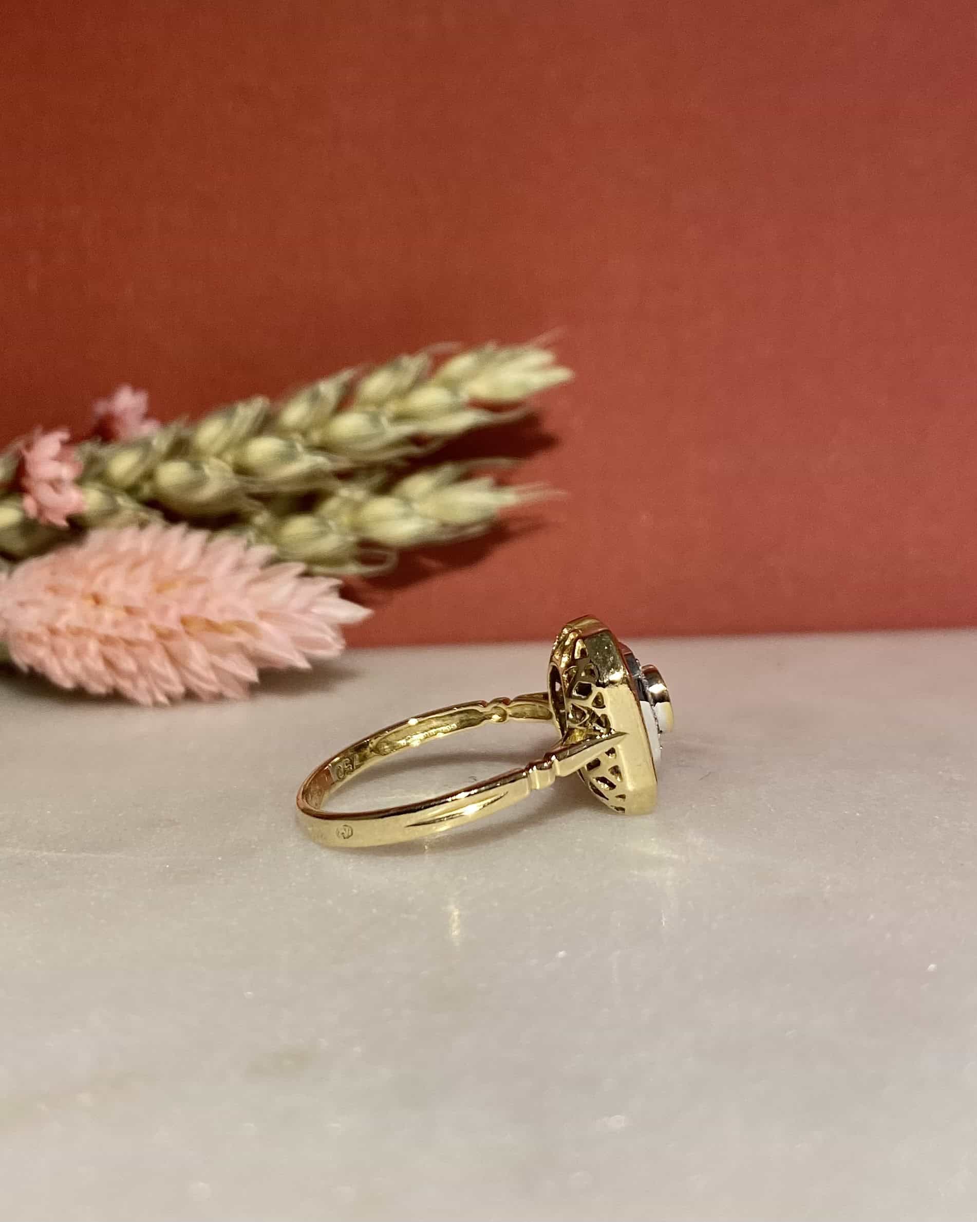 Bague Style Art-Déco Émeraudes et Diamants "Ximena"