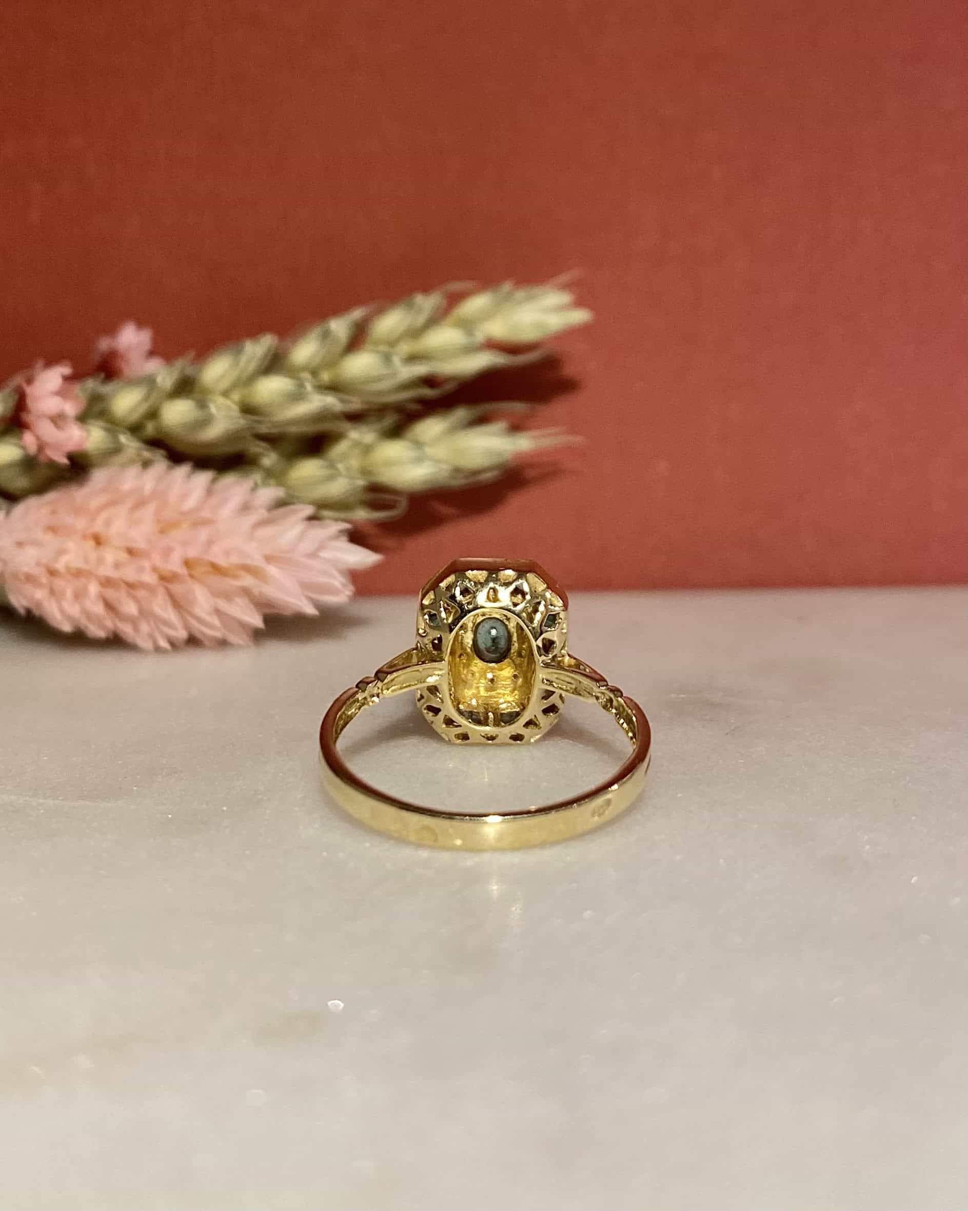 Bague Style Art-Déco Émeraudes et Diamants "Ximena"