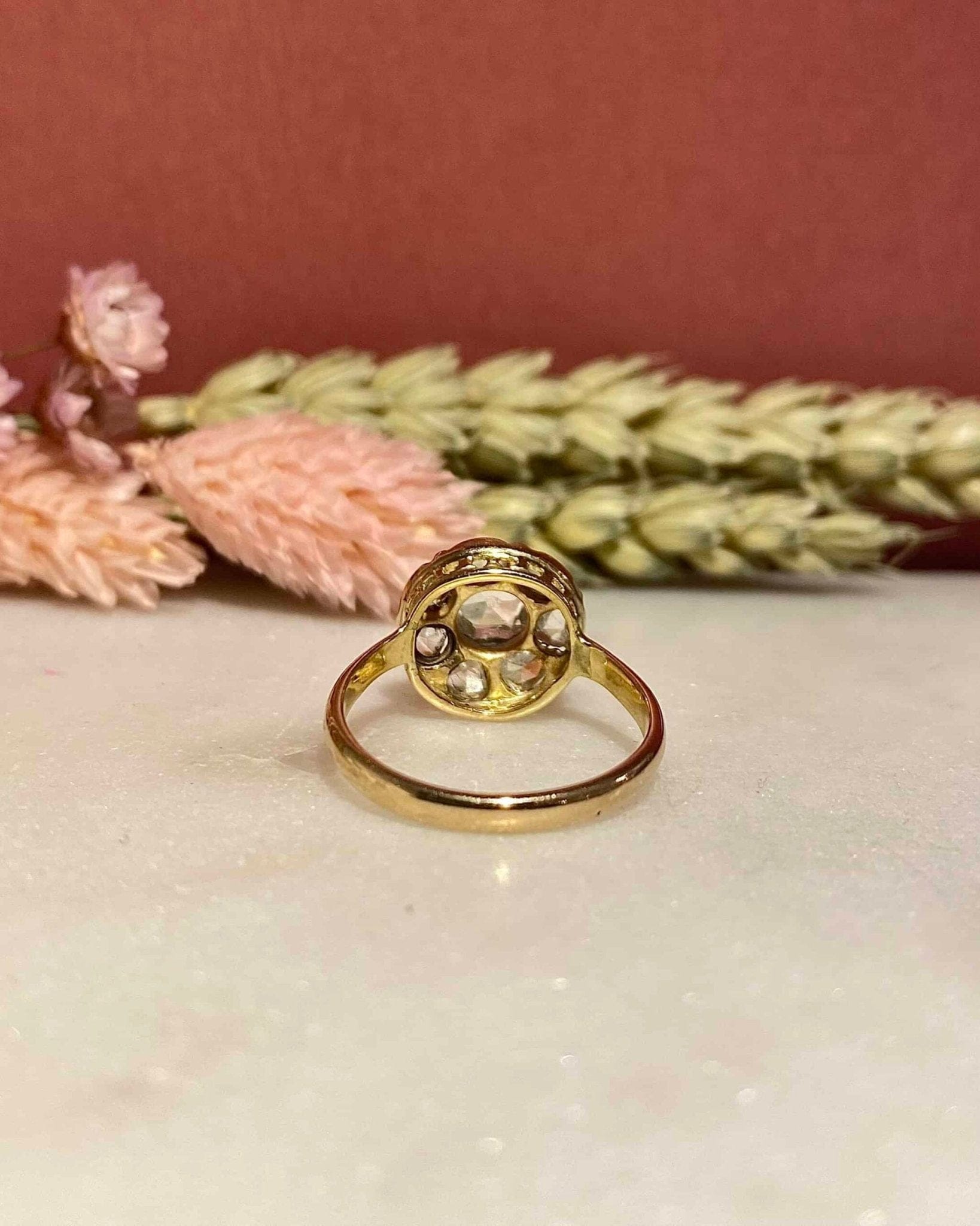 Bague Art - Déco Fleur Diamants 1 carat "Sylvianne" - Elliade Paris