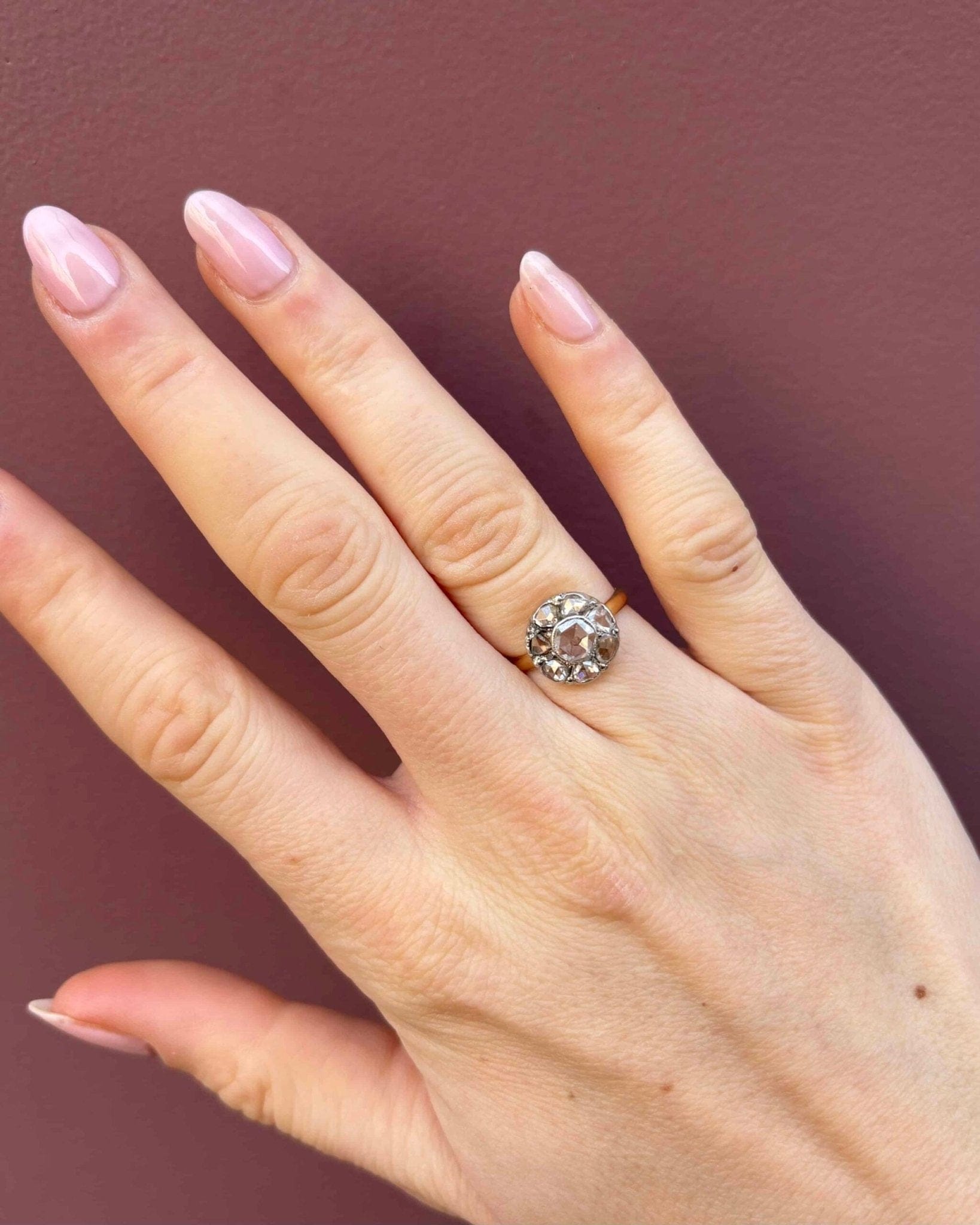 Bague Art - Déco Fleur Diamants 1 carat "Sylvianne" - Elliade Paris