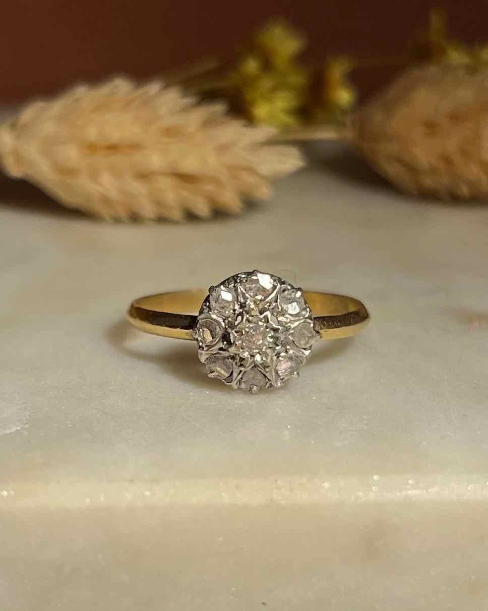 Bague Art - Déco Marguerite Diamants "Ornella" - Elliade Paris