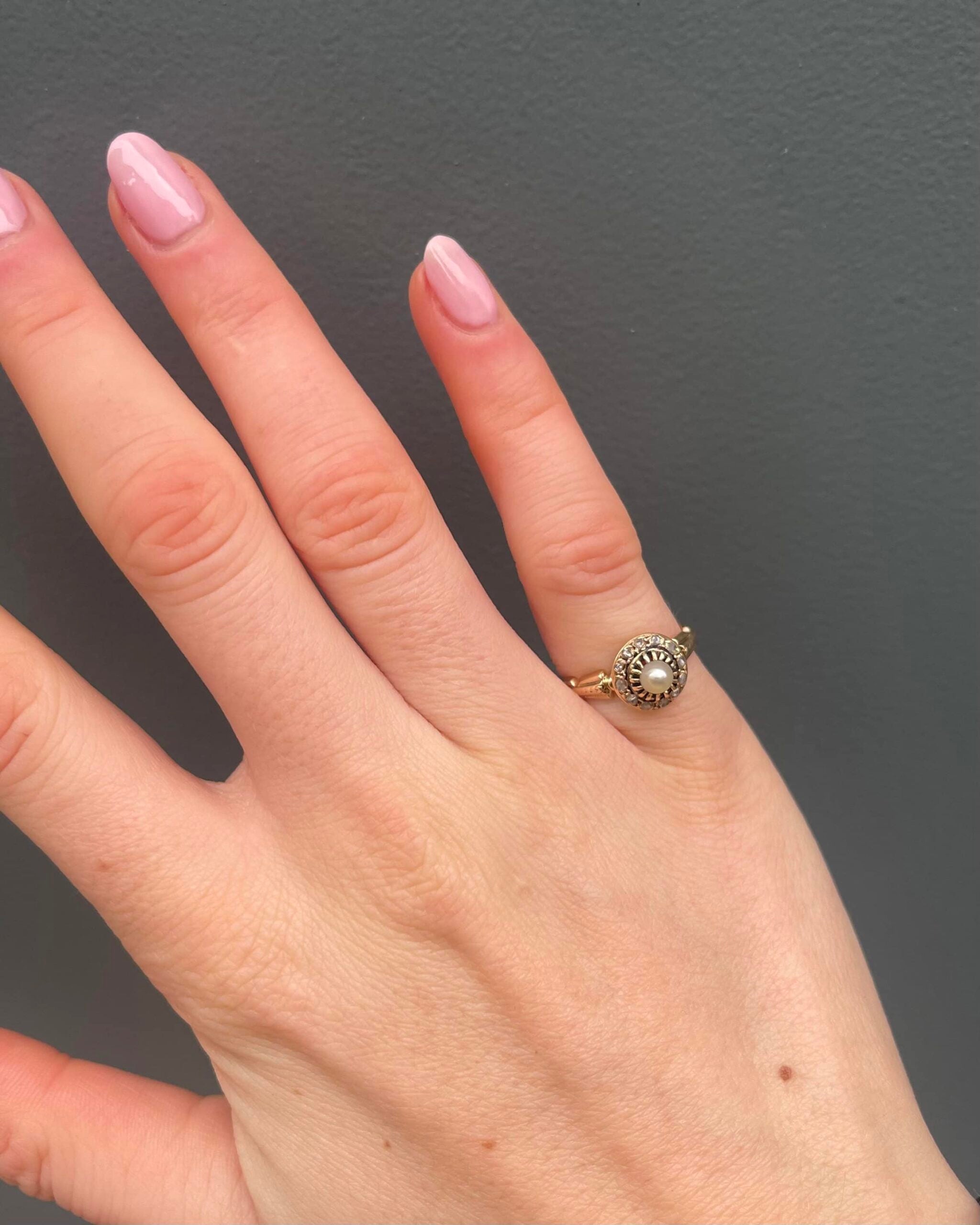 Bague Art-Déco Perle & Diamants "Lessy"
