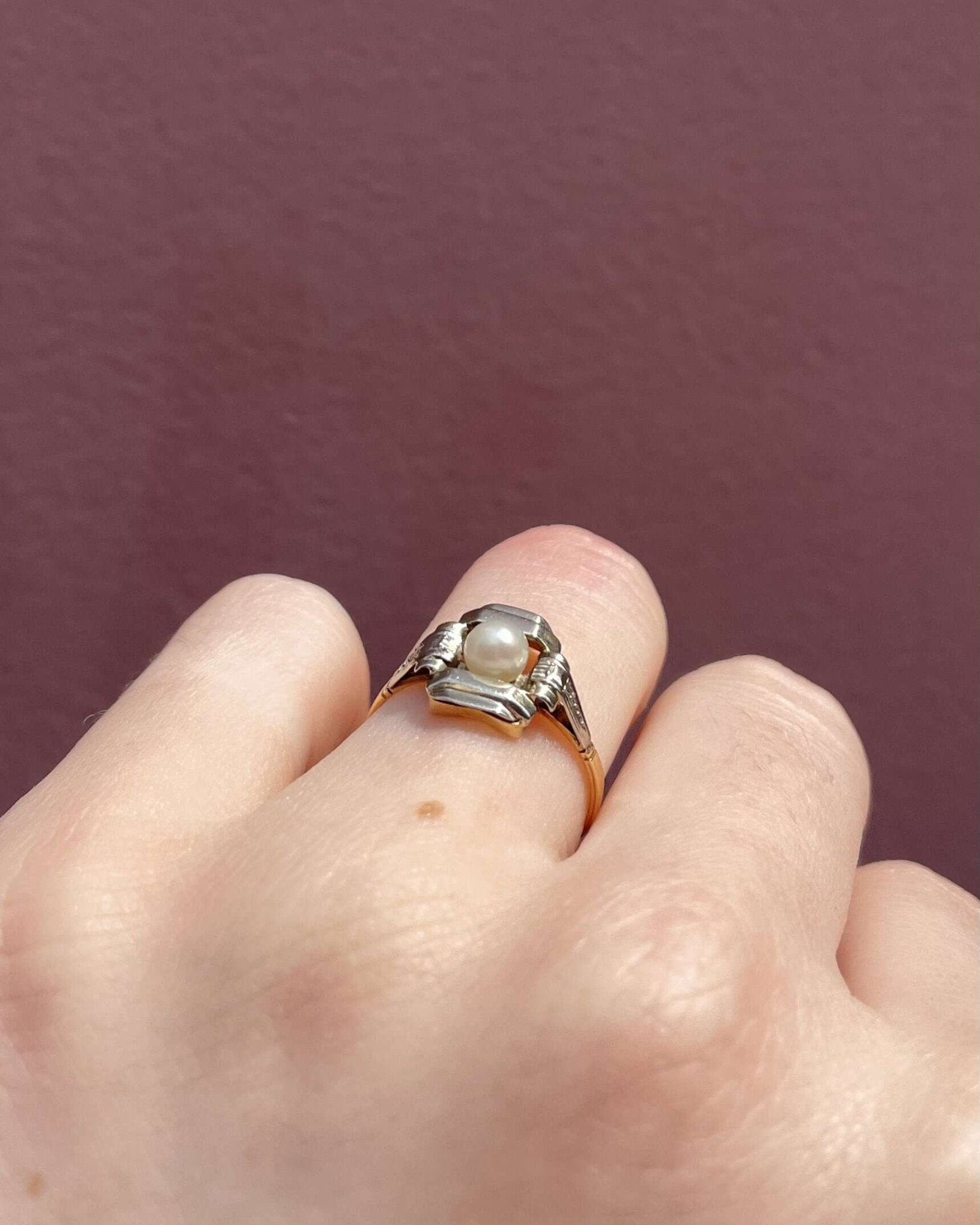 Bague Art - Déco Perle "Auxane" - Elliade Paris