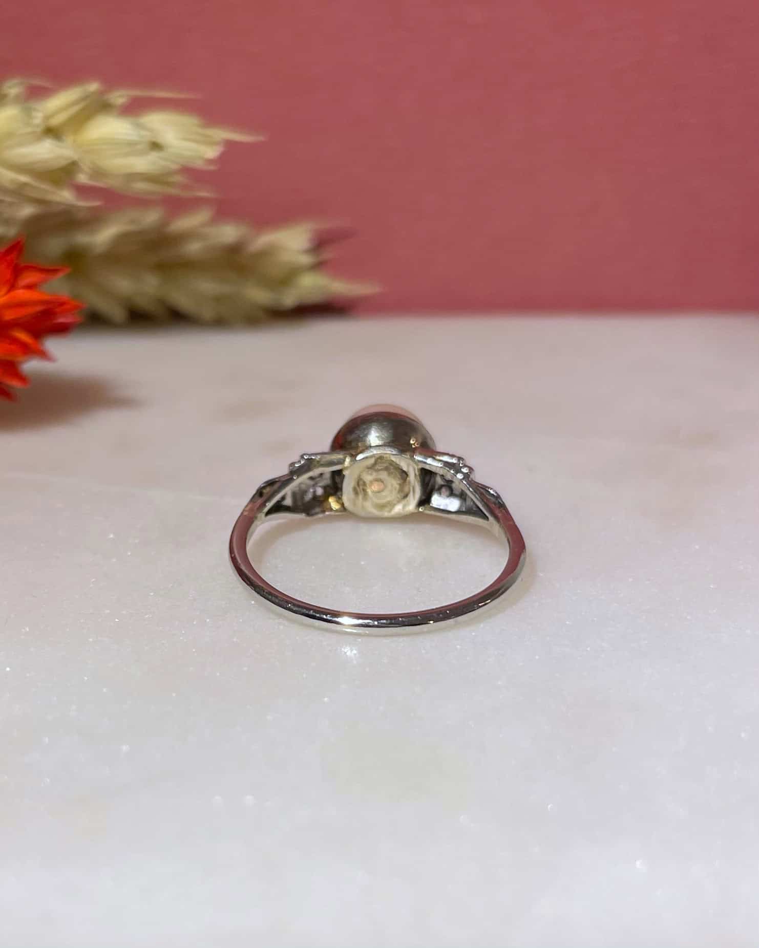 Bague Art - Déco Perle & Diamants "Paola" - Elliade Paris