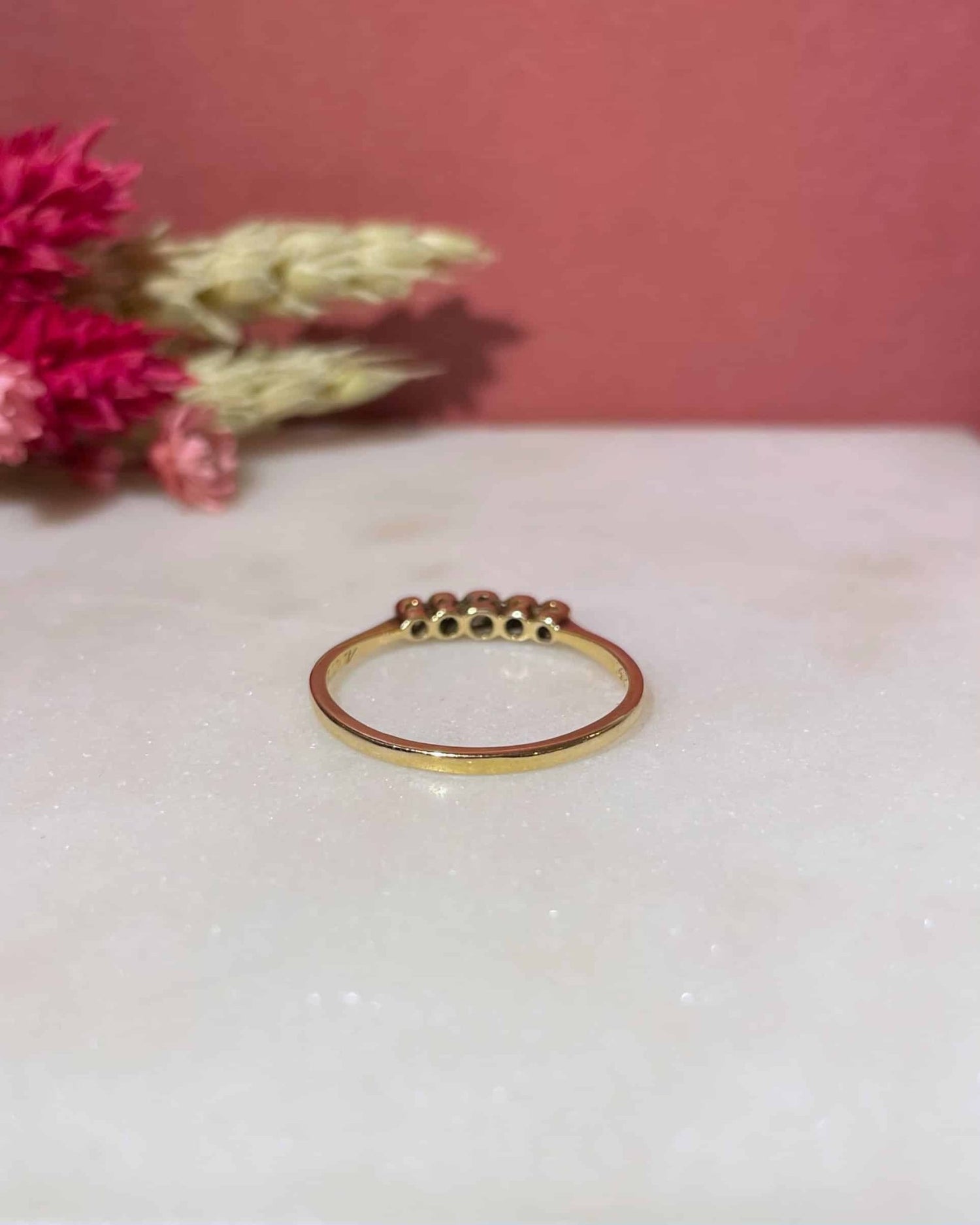 Bague Art - Déco Rivière 5 Diamants "Naïs" - Elliade Paris
