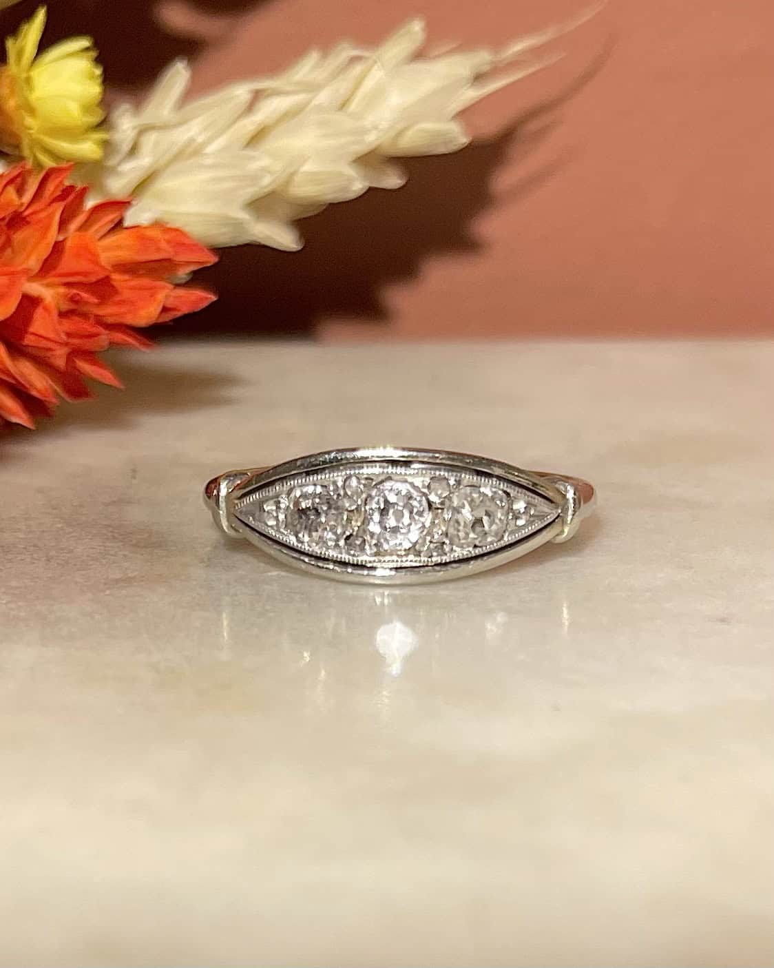 Bague Art - Déco Rivière Diamants 0.25 carat "Tiana" - Elliade Paris