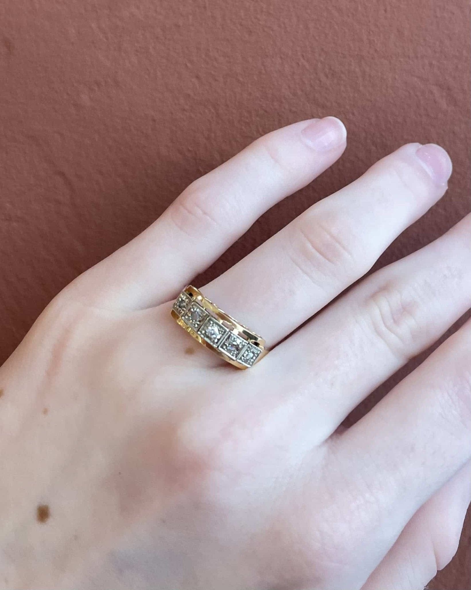 Bague Art - Déco Rivière Diamants "Gema" - Elliade Paris