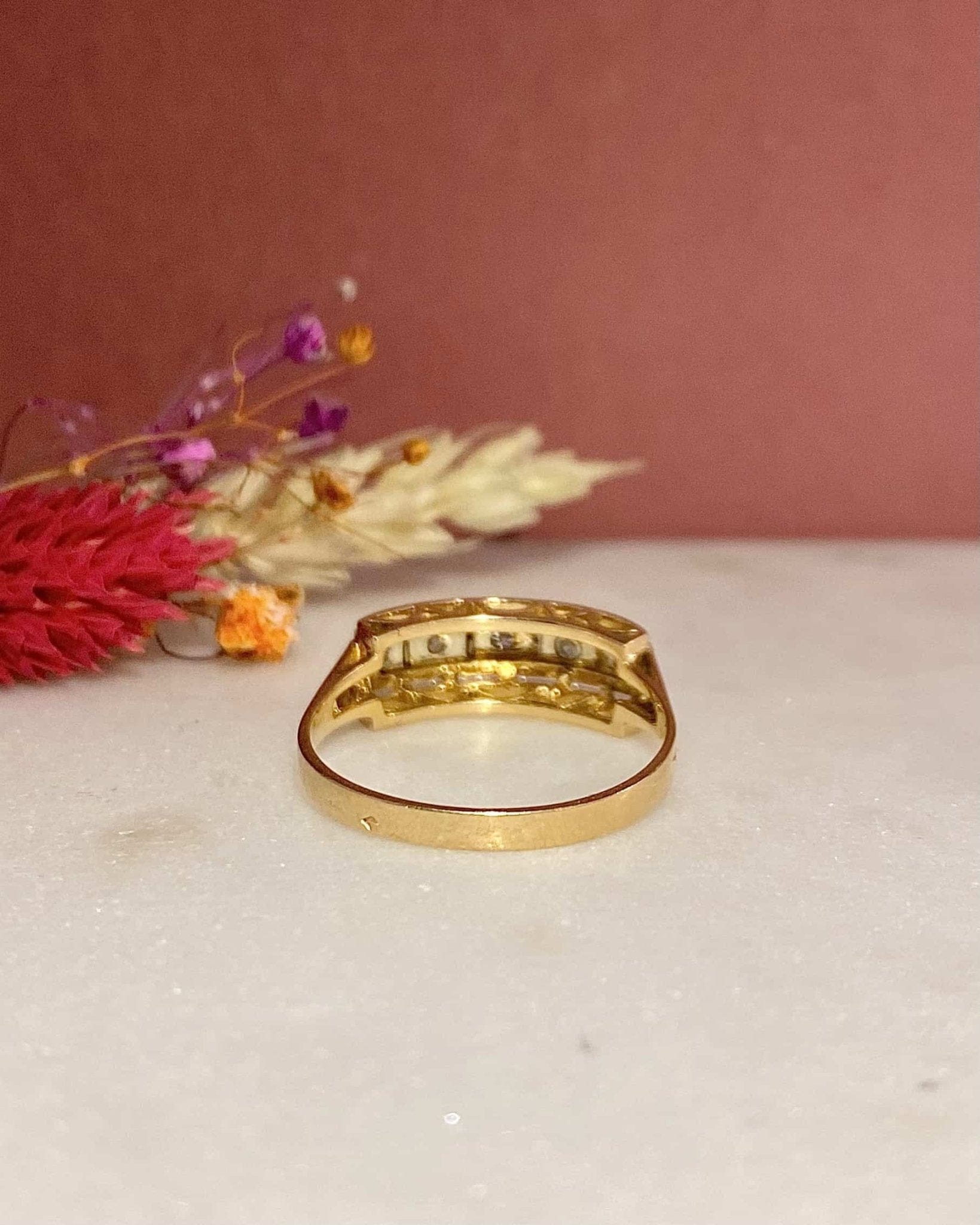 Bague Art - Déco Rivière Diamants "Gema" - Elliade Paris