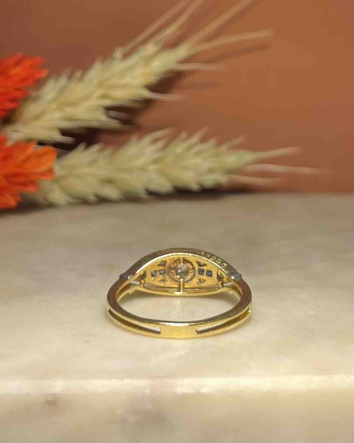 Bague Art - Déco Saphirs & Diamants "Elaina" - Elliade Paris