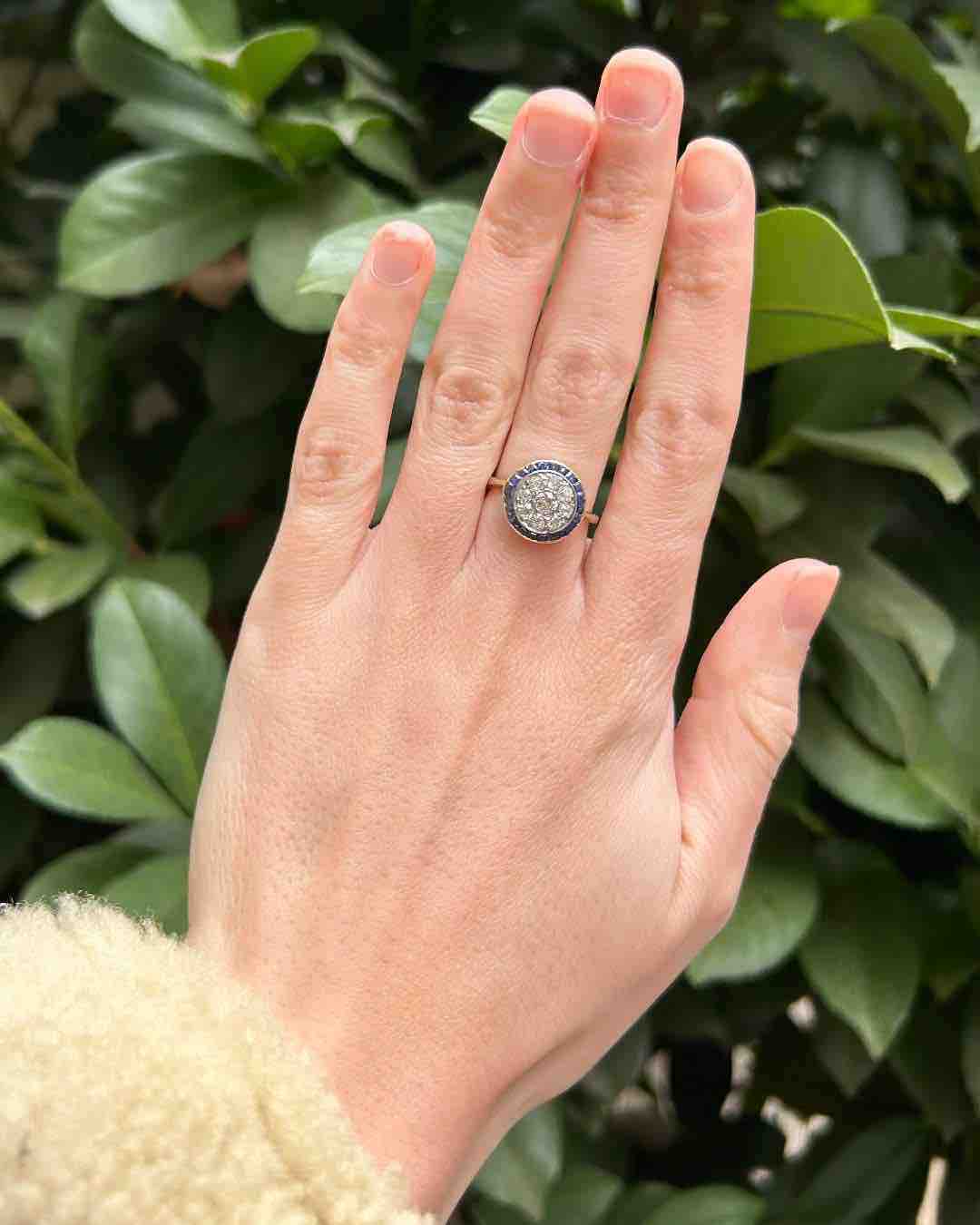 Bague Art - Déco Saphirs & Diamants "Prisme" - Elliade Paris