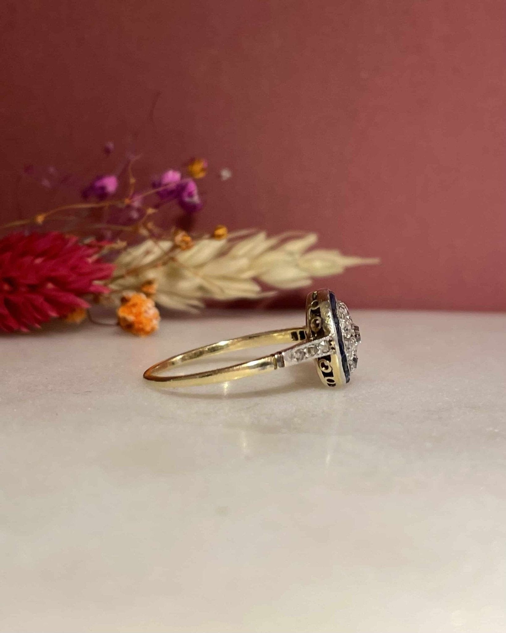 Bague Art - Déco Saphirs & Diamants "Safia" - Elliade Paris