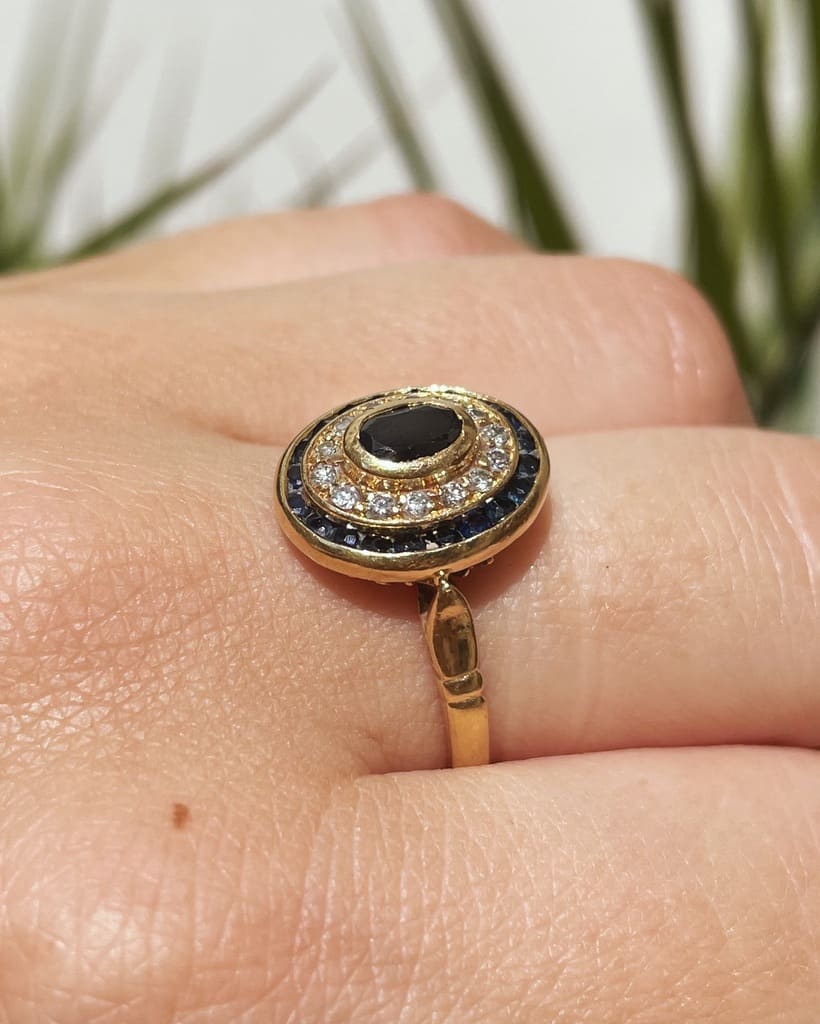 Bague Art - Déco Saphirs et Diamants "April" - Elliade Paris