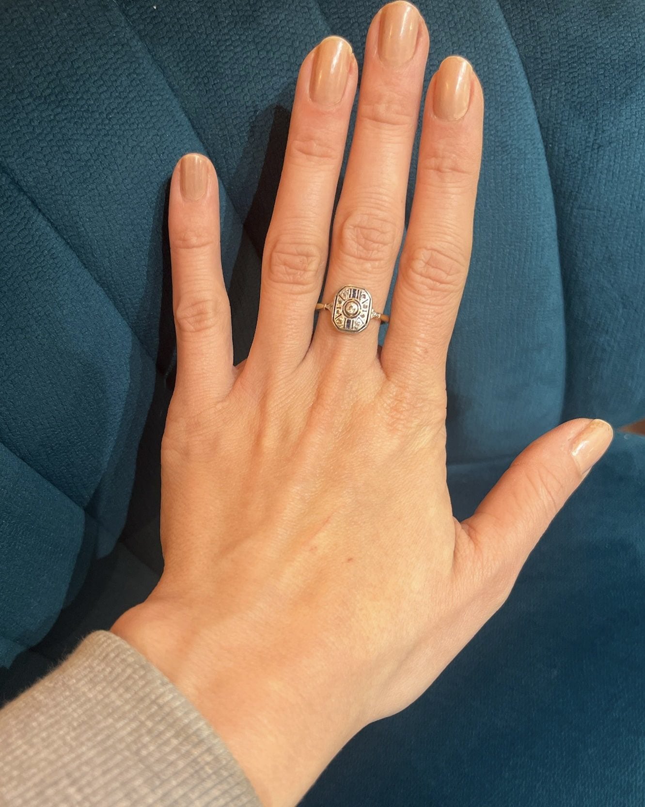 Bague Art - déco saphirs et diamants "Lilo" - Elliade Paris