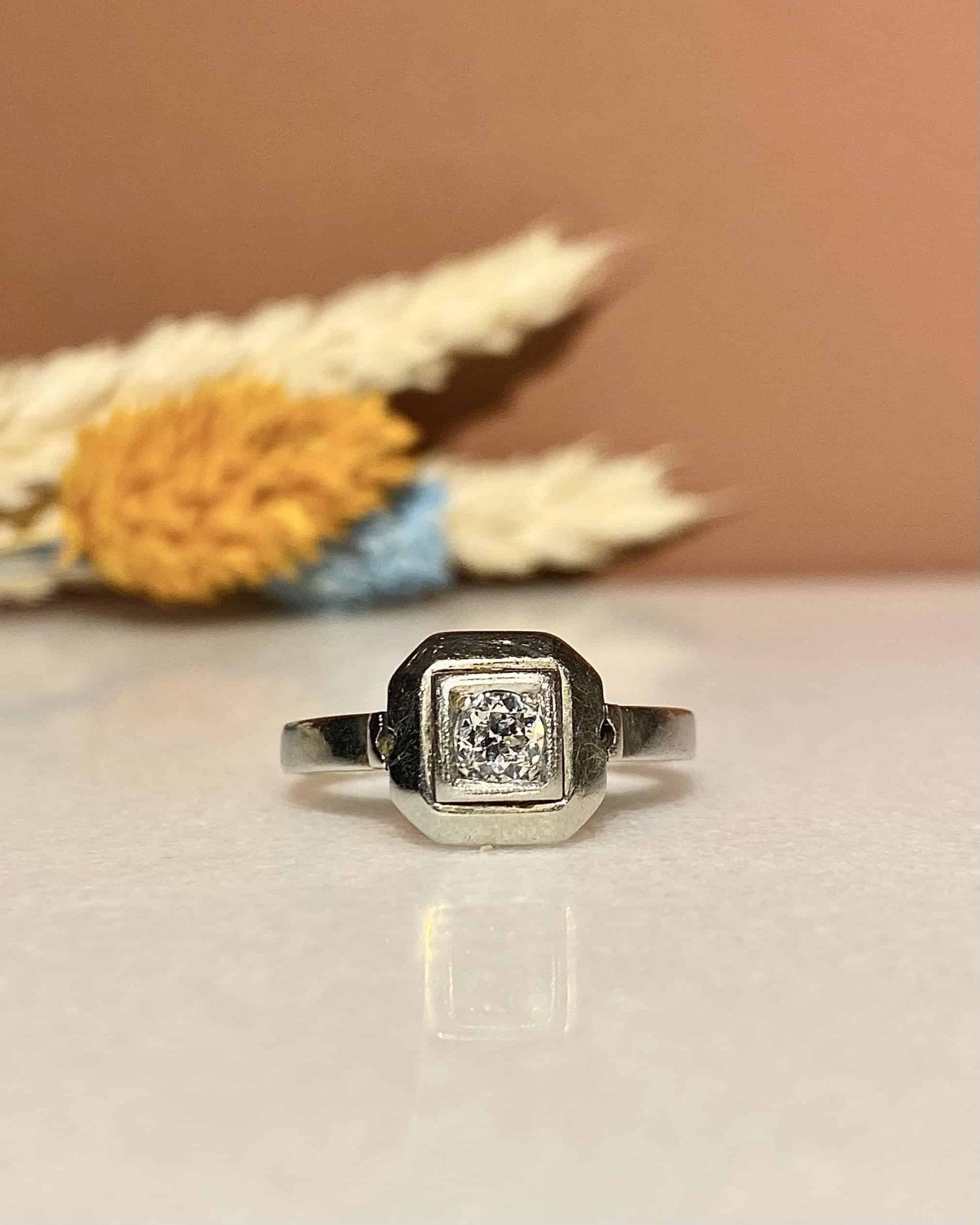 Bague Art - Déco Solitaire Diamant 0.20 carat "Simona" - Elliade Paris