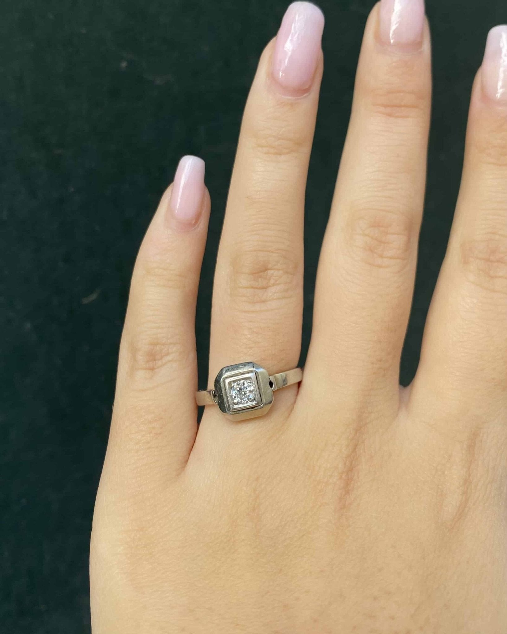 Bague Art - Déco Solitaire Diamant 0.20 carat "Simona" - Elliade Paris