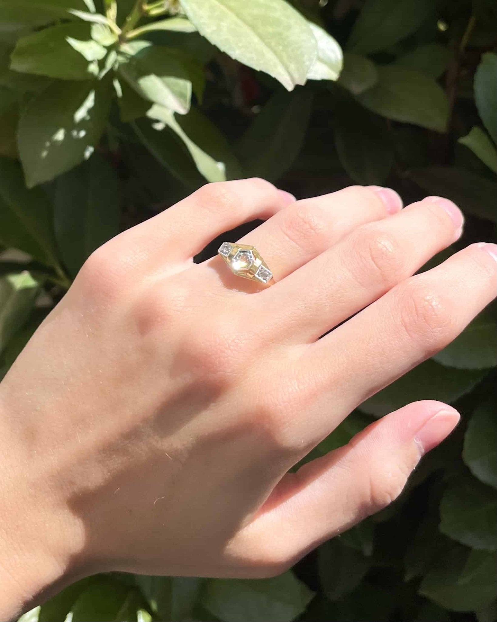 Bague Art - déco Tank Diamants "Zephyra" - Elliade Paris