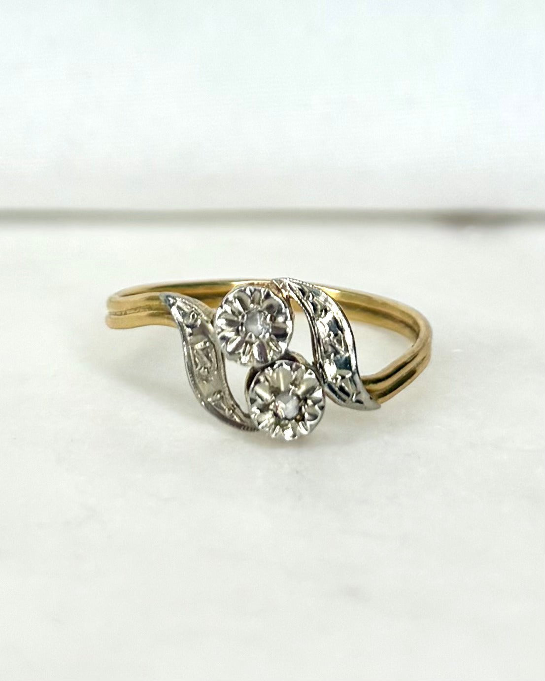 Bague Art Déco Tourbillon Diamants "Isabella" - Elliade Paris