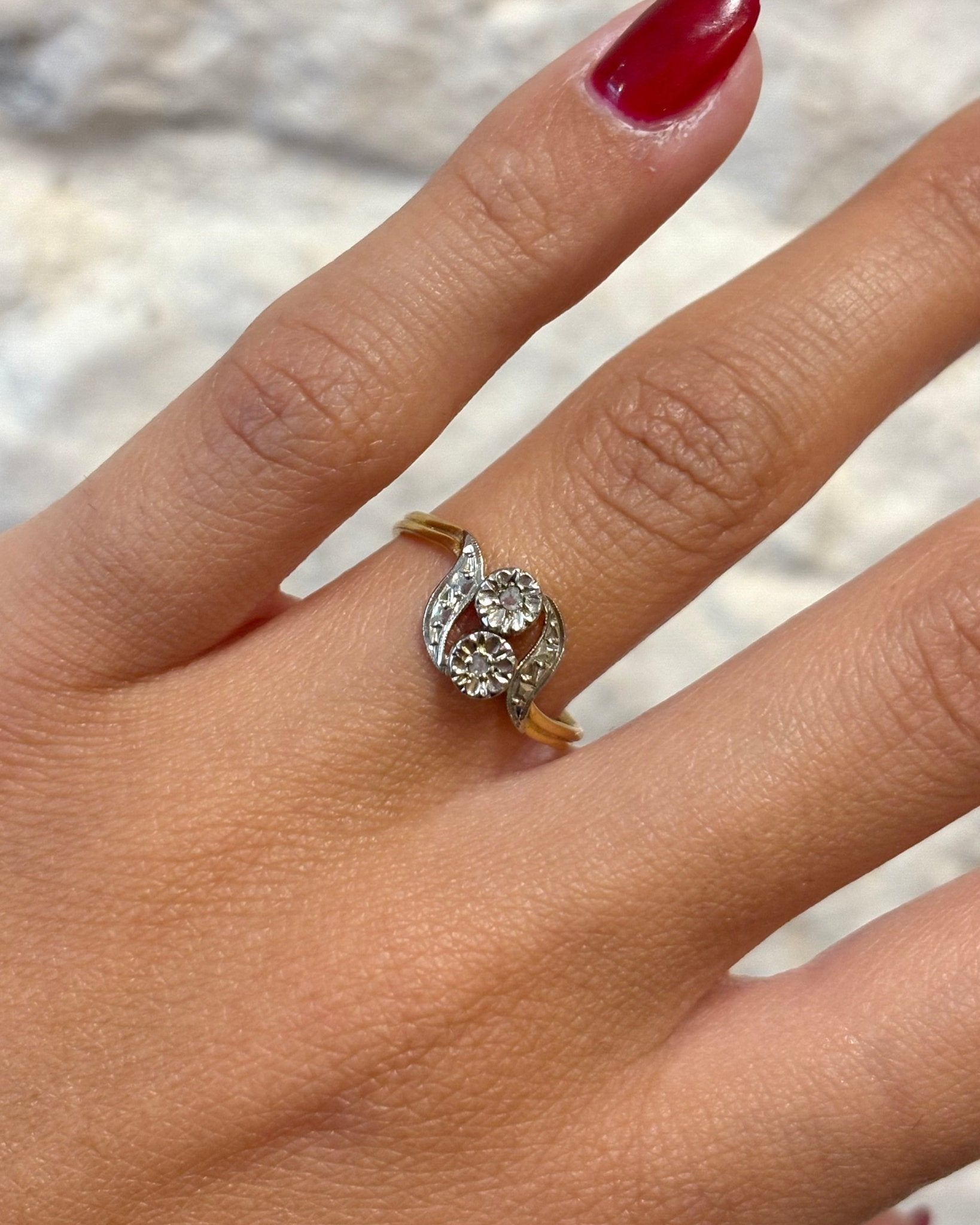 Bague Art Déco Tourbillon Diamants "Isabella" - Elliade Paris