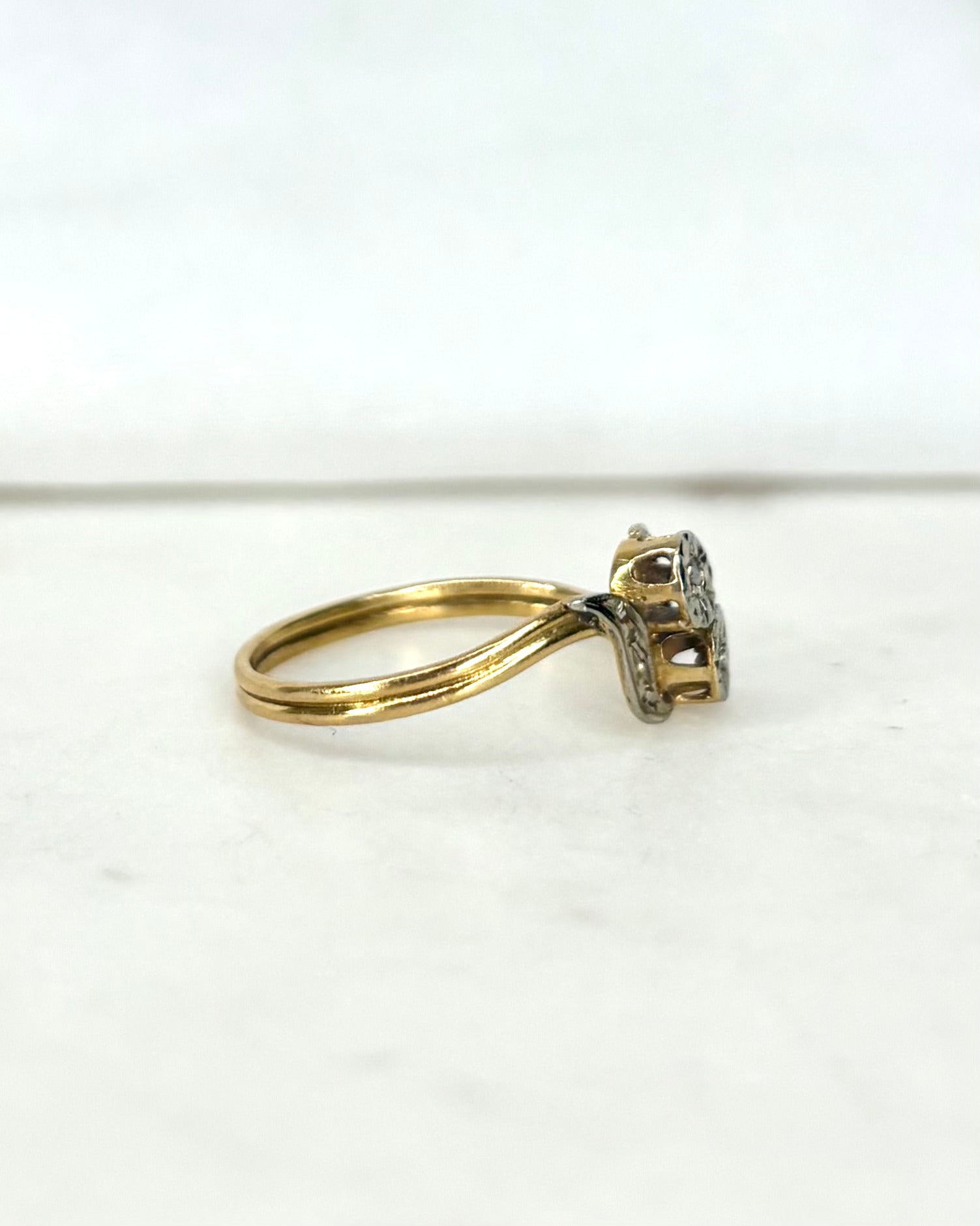 Bague Art Déco Tourbillon Diamants "Isabella" - Elliade Paris