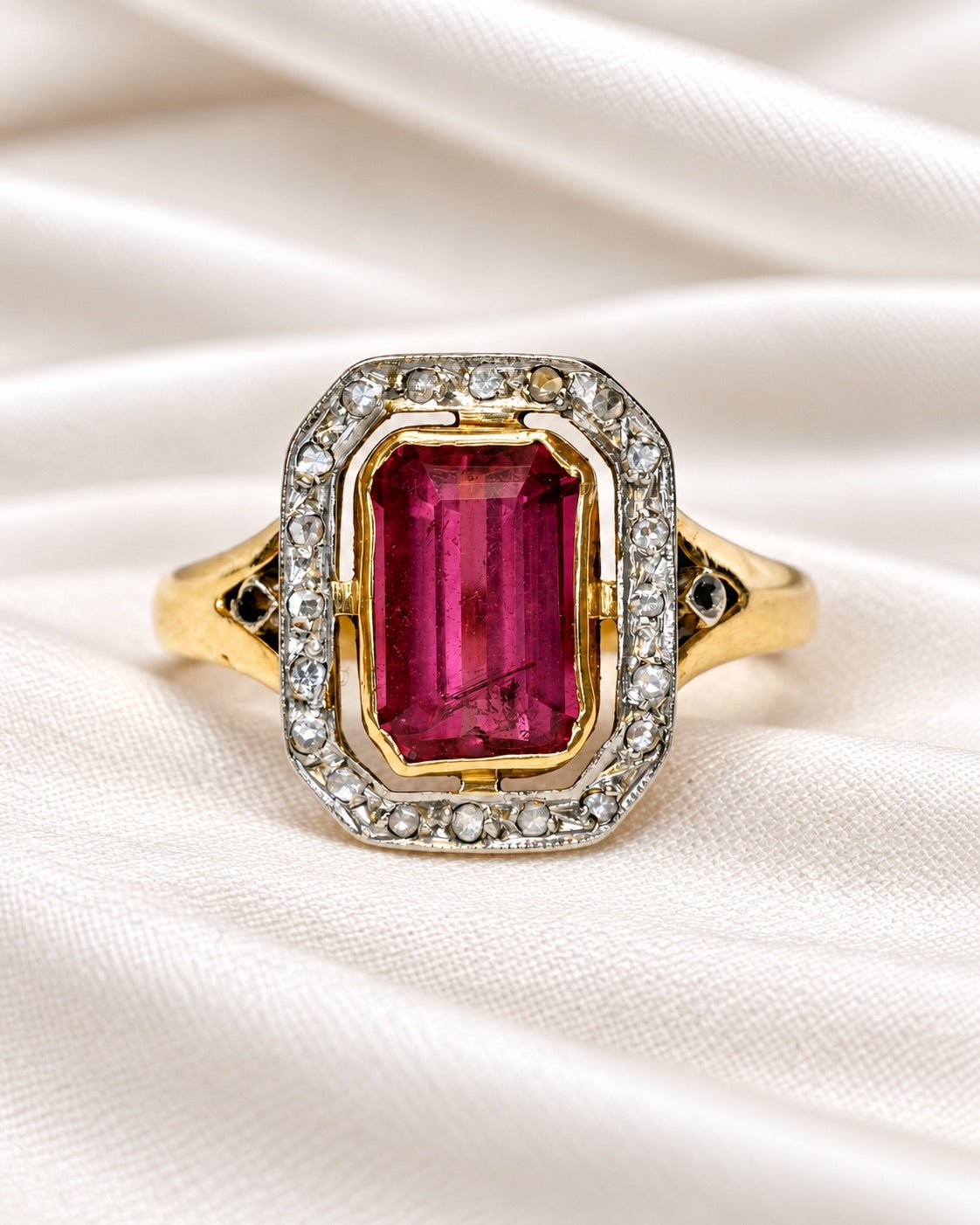 Bague Art-Déco Tourmaline 1.75 carat & Diamants "Sandra" - Elliade Paris