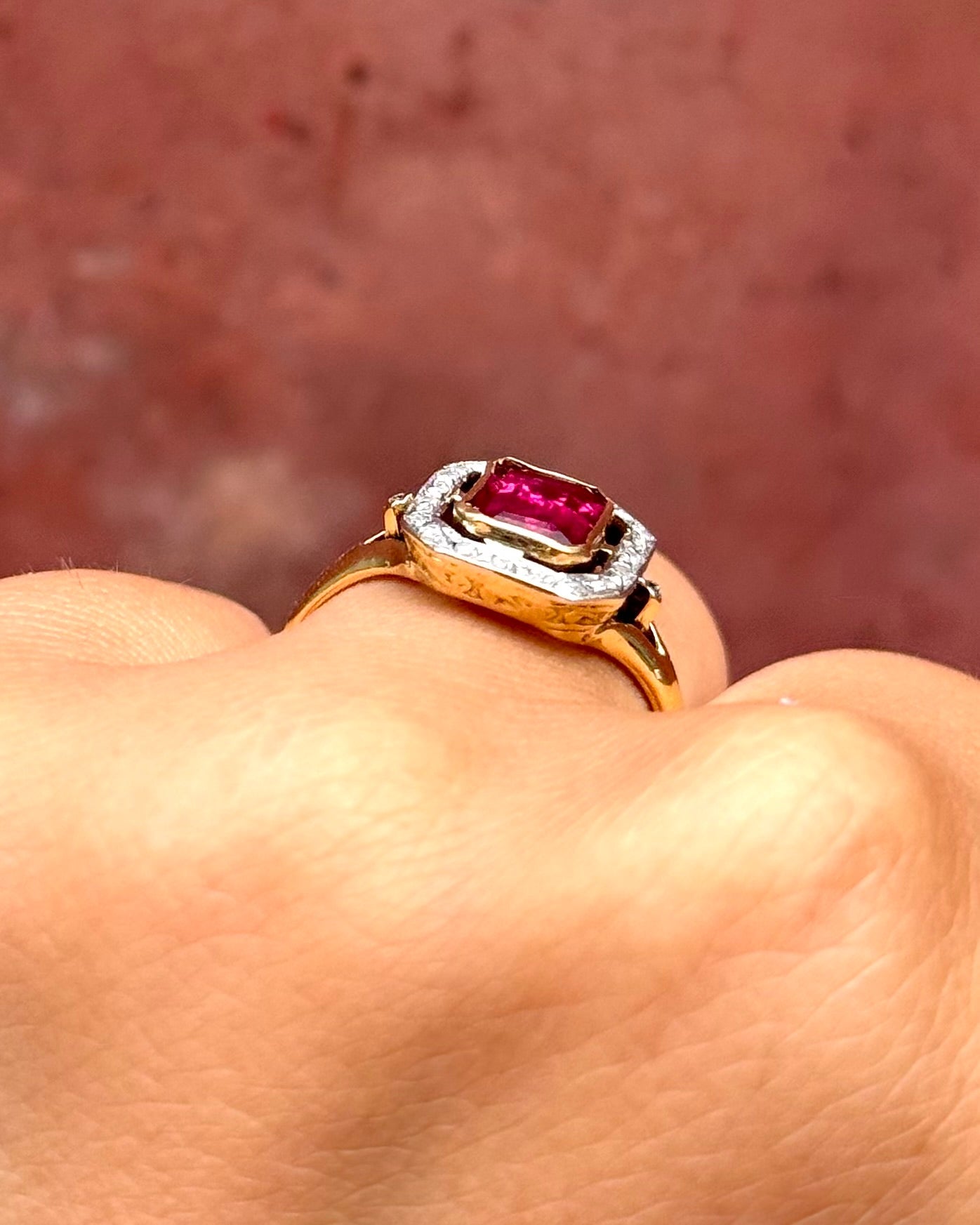 Bague Art-Déco Tourmaline 1.75 carat & Diamants "Sandra" - Elliade Paris