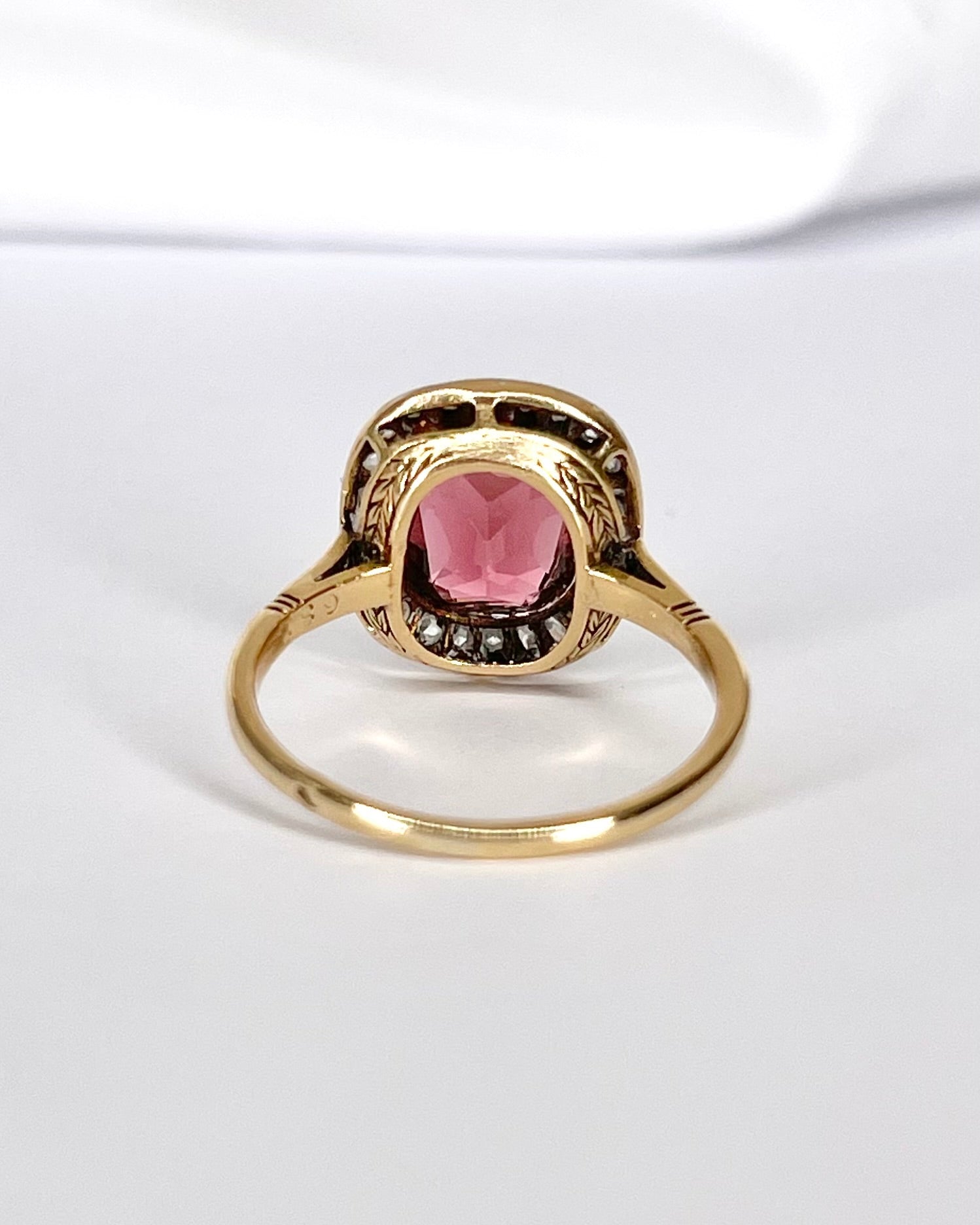 Bague Art - Déco Tourmaline 2.60 carats & Diamants 0.25 carat "Justine" - Elliade Paris
