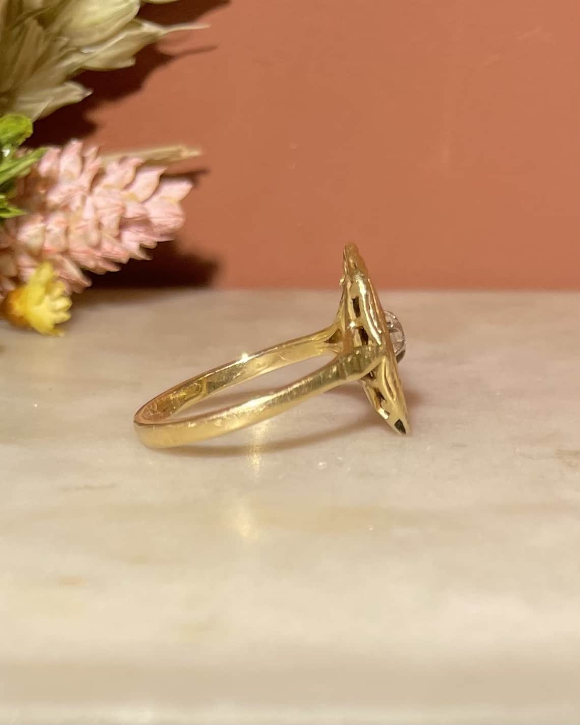 Bague Art - Déco vintage Diamant "Aurya" - Elliade Paris