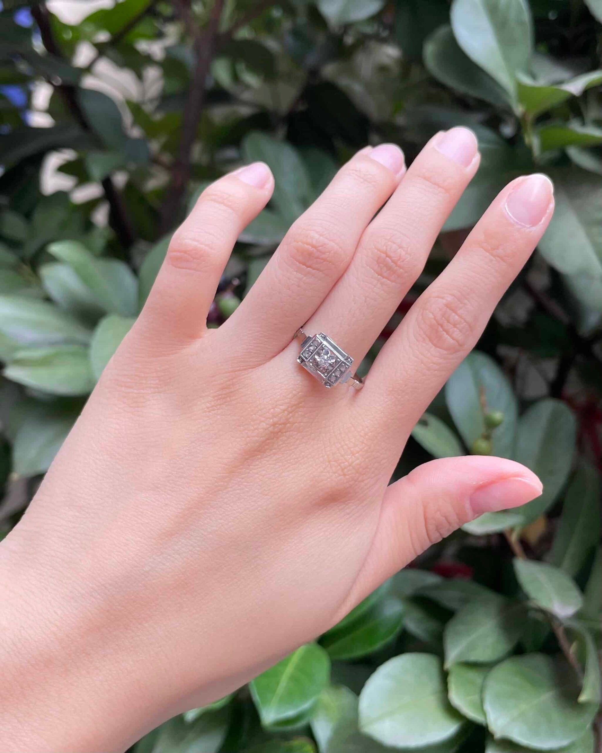 Anillo Art Déco vintage de diamantes "Arielle"