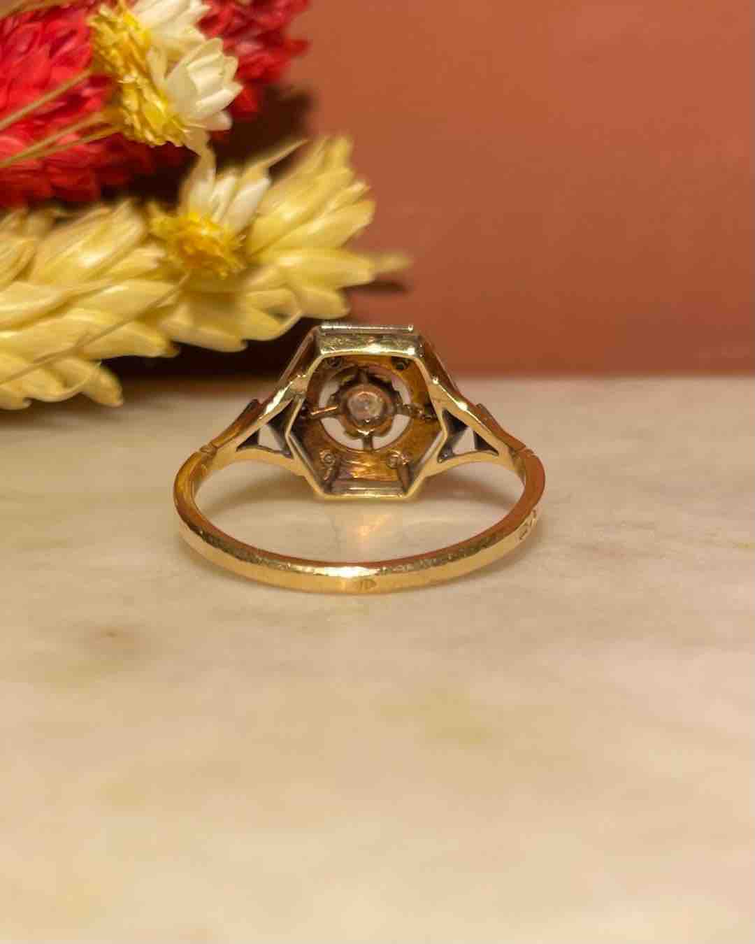Bague Art - Déco Vintage Diamants "Victoria" - Elliade Paris
