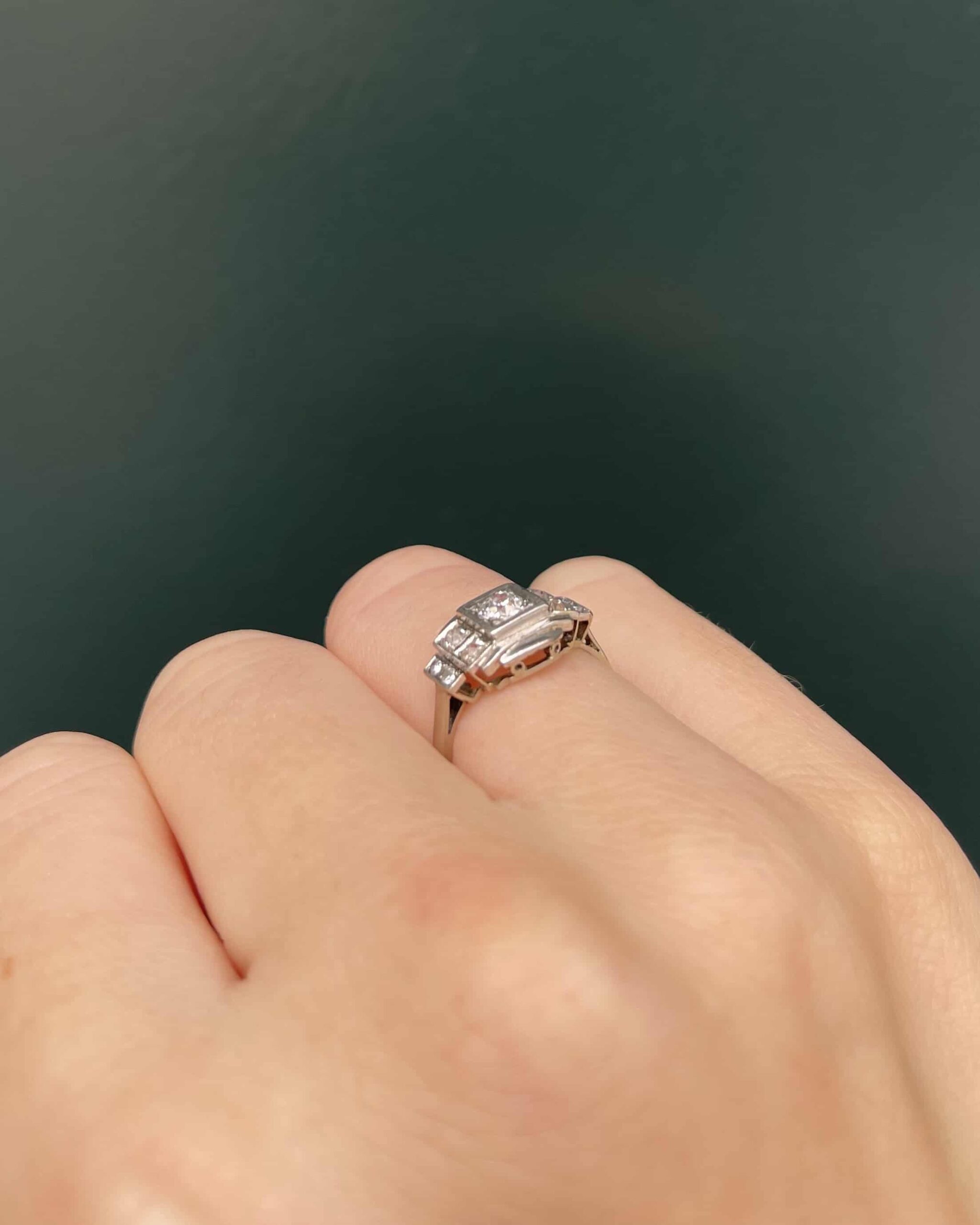 Anillo Art Déco con diamantes de 0,56 quilates "Ethel"
