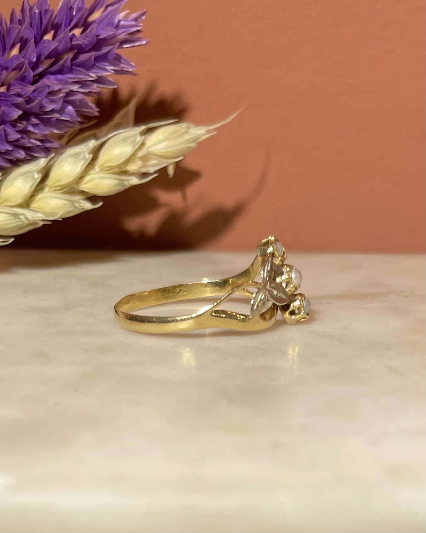 Bague Art Nouveau Perles "Haliénor" - Elliade Paris