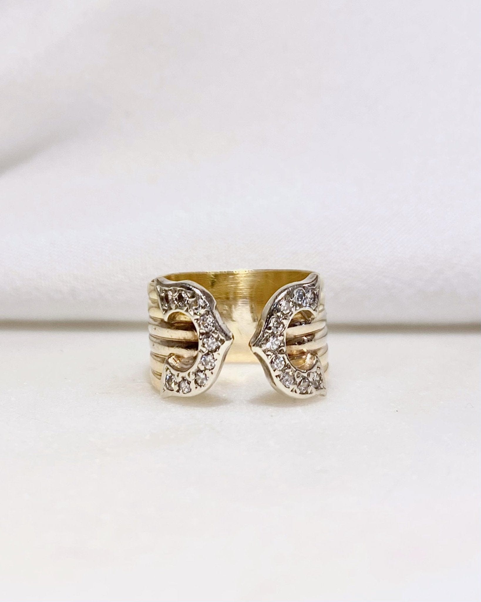 Bague Bandeau 3 ors & Diamants 0.36 carat "Cerise" - Elliade Paris