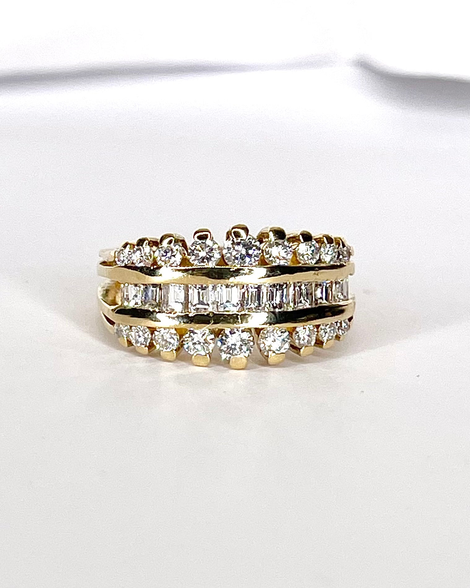 Bague Bandeau Diamants 0.80 carat & Or 6,88g "Aryna" - Elliade Paris