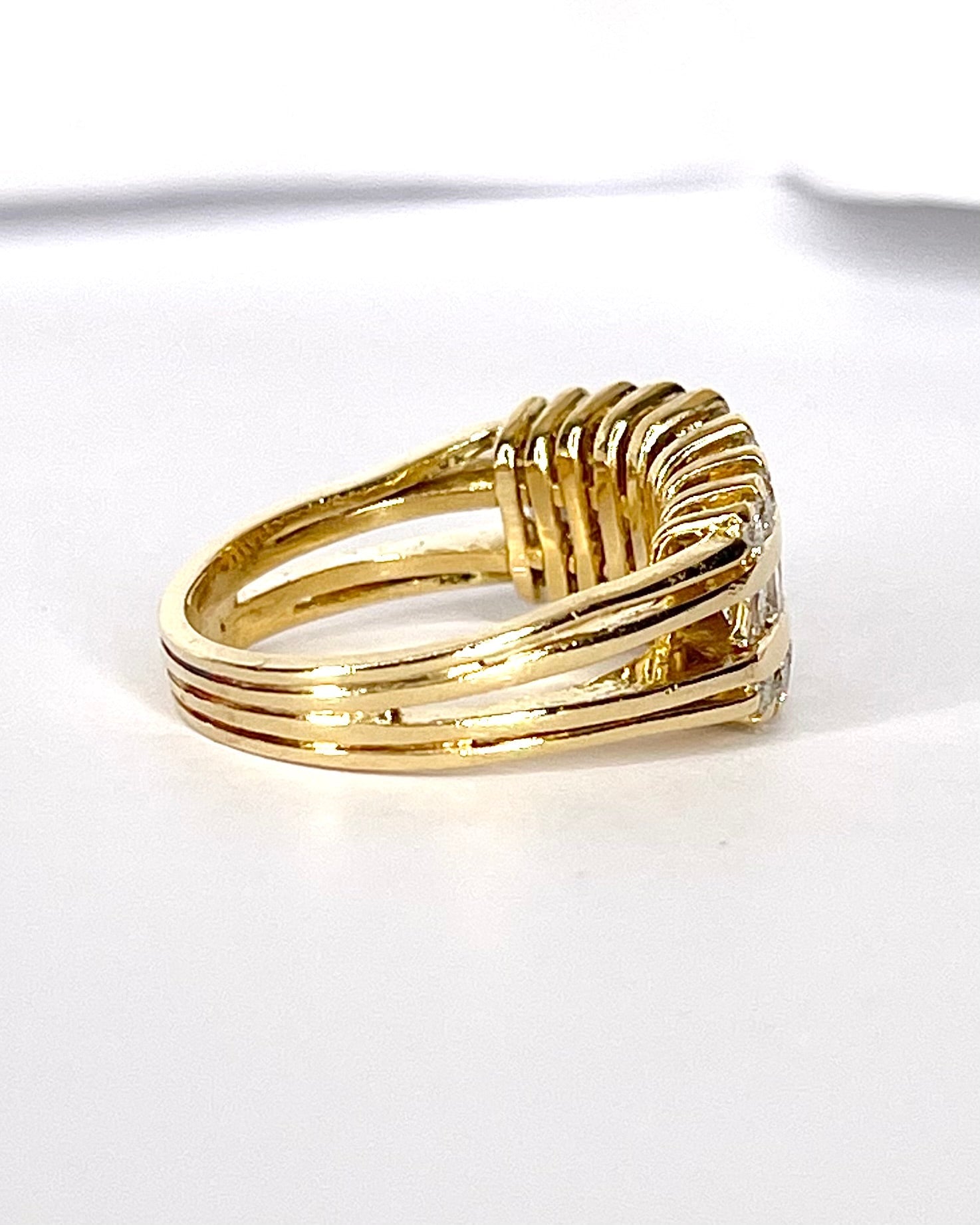 Bague Bandeau Diamants 0.80 carat & Or 6,88g "Aryna" - Elliade Paris