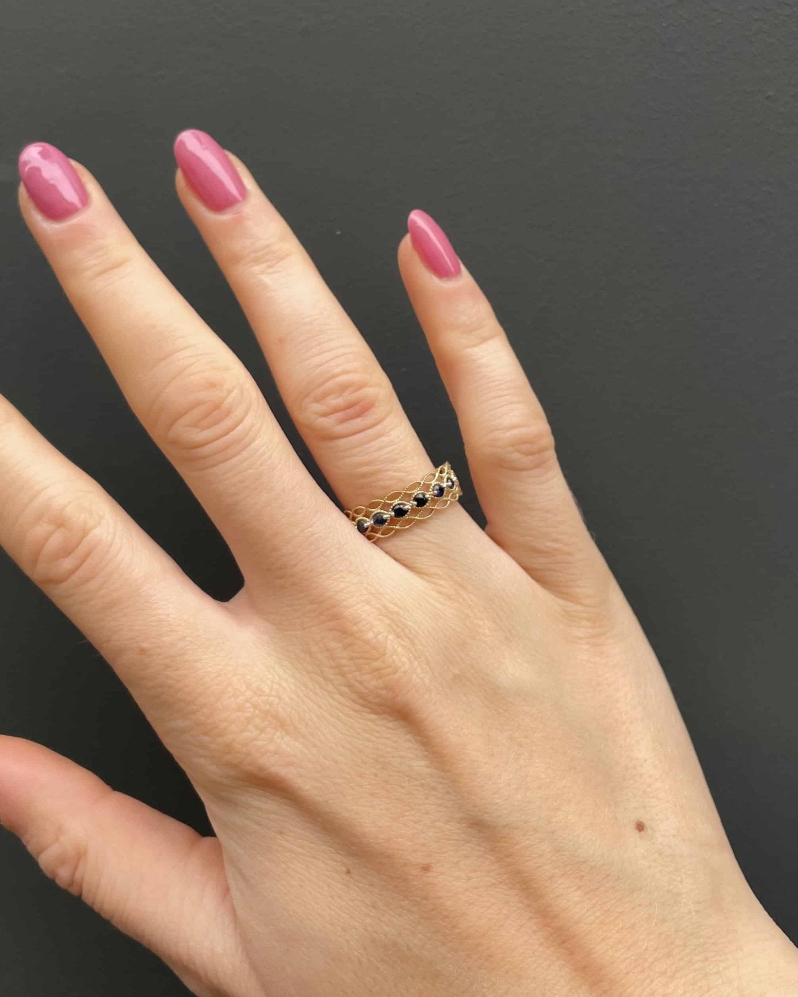 Bague Bandeau Vintage 6 Saphirs "Joya" - Elliade Paris