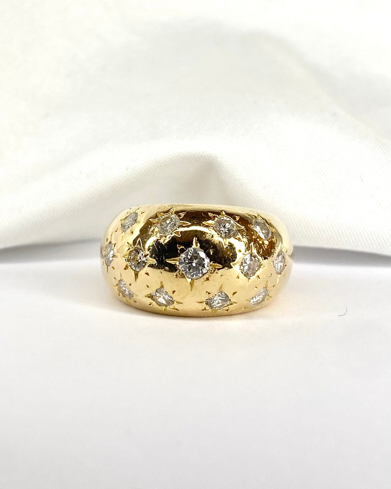 Bague Boule Diamants 1 carat & Or Jaune 9.32 g "Amélie" - Elliade Paris