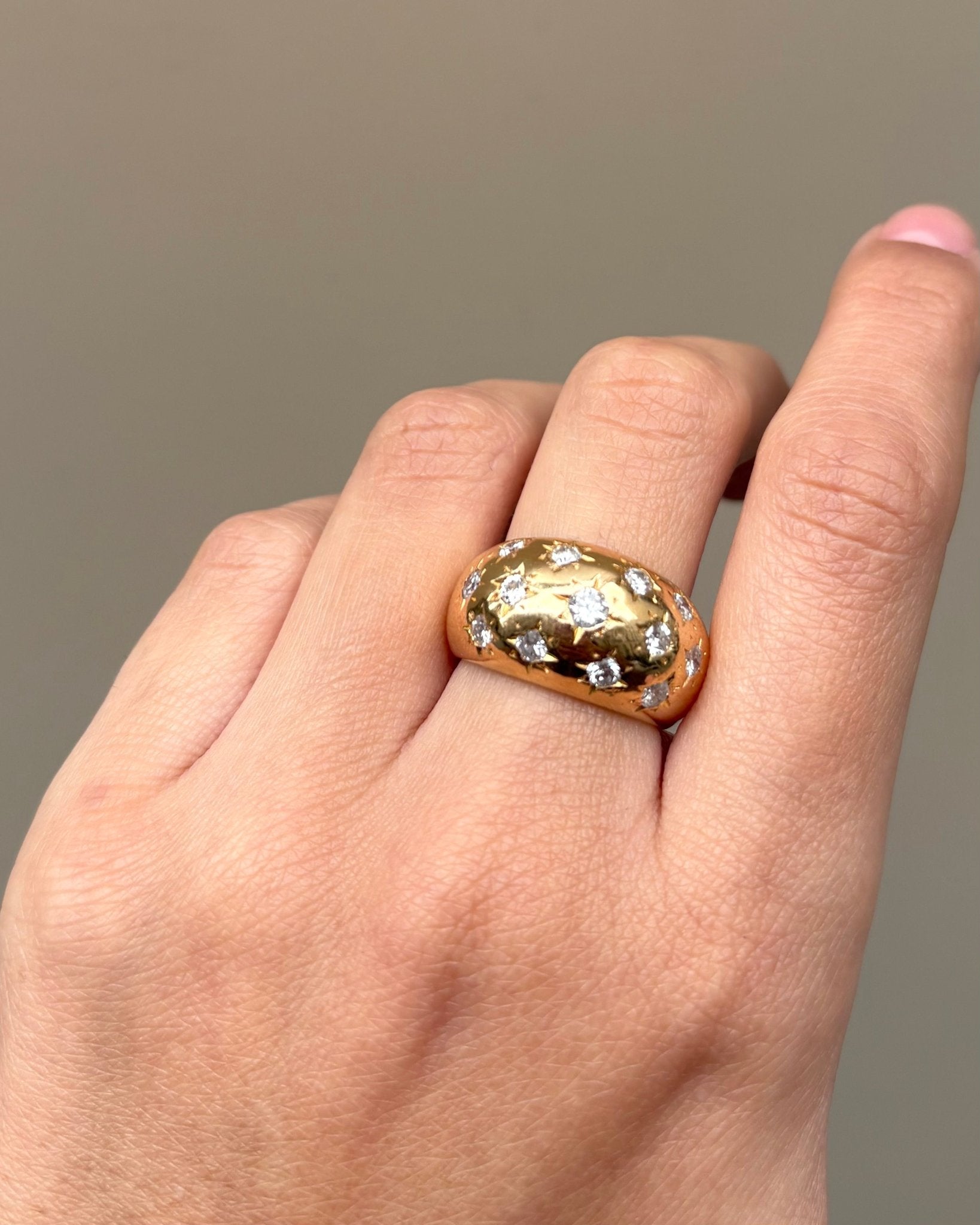 Bague Boule Diamants 1 carat & Or Jaune 9.32 g "Amélie" - Elliade Paris