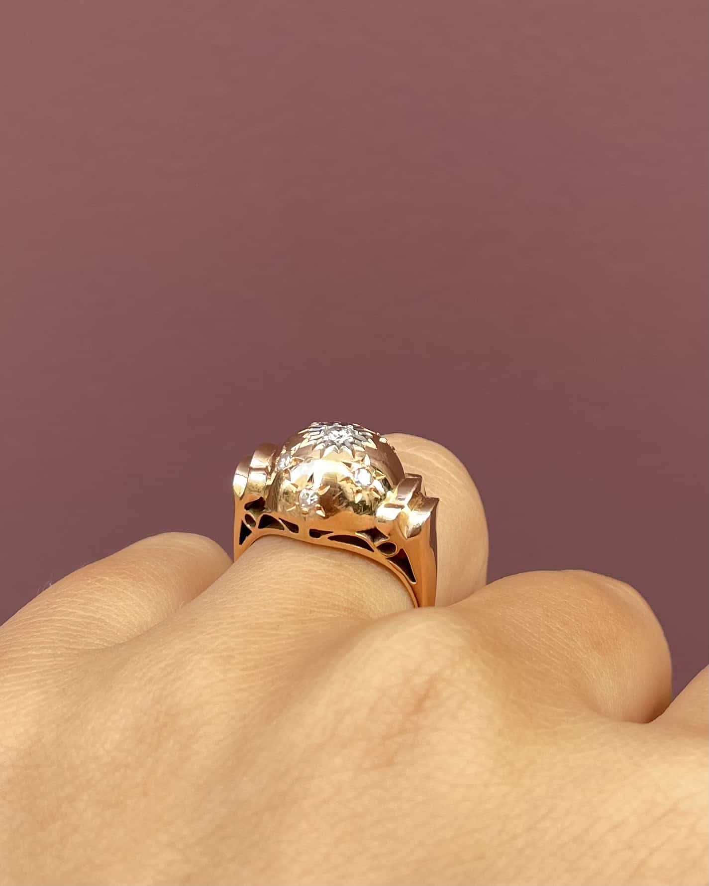 Bague Boule Diamants Serti étoilé "Mukum" - Elliade Paris