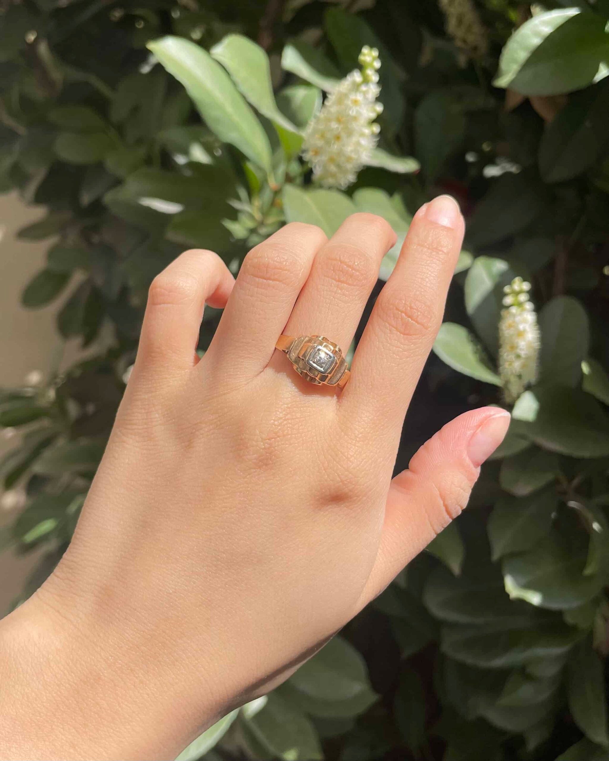 Bague Vintage Tank Diamant "Nelani"