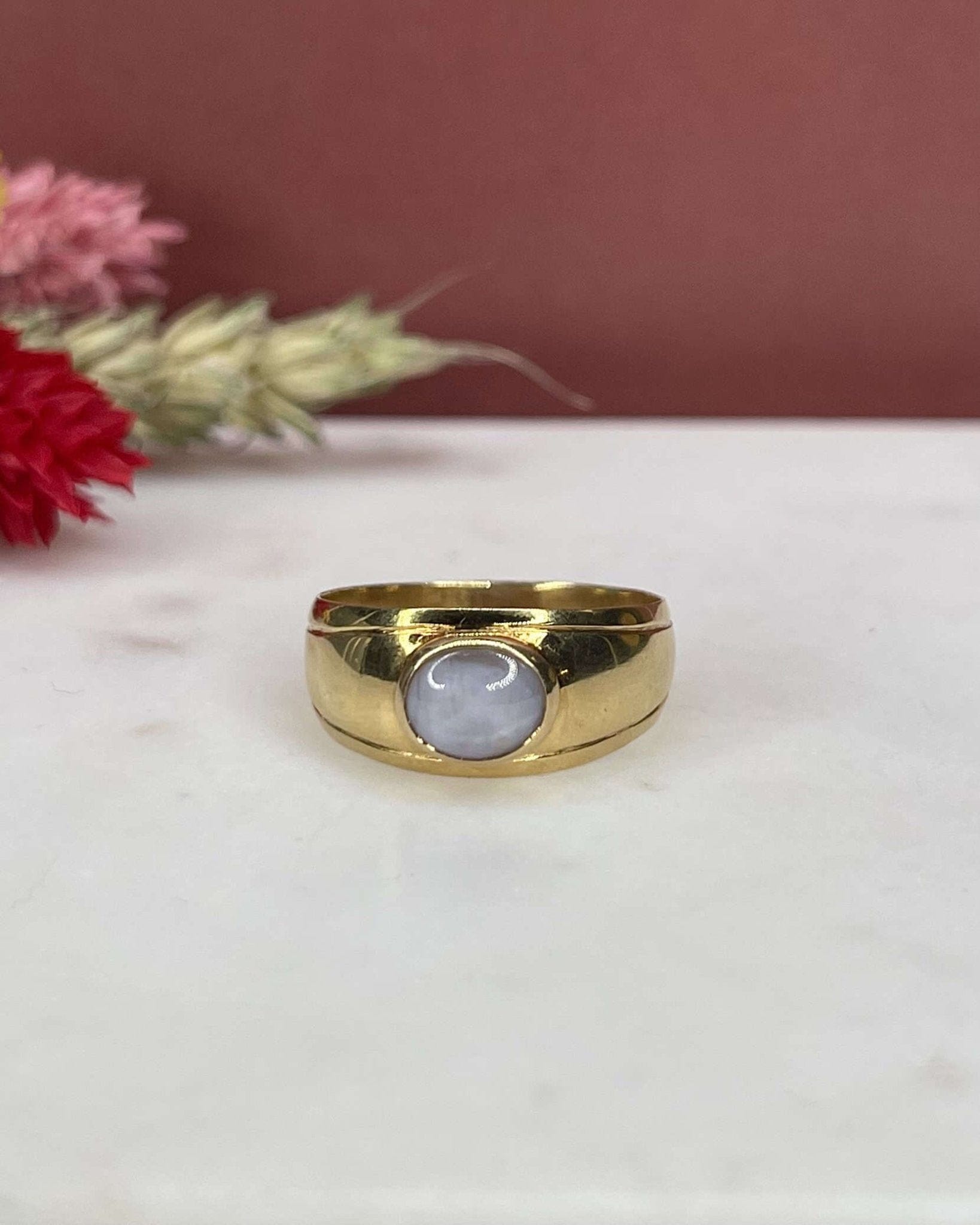 Bague Chevalière Jonc Saphir Étoilé 2.15 carats "Sophie" - Elliade Paris