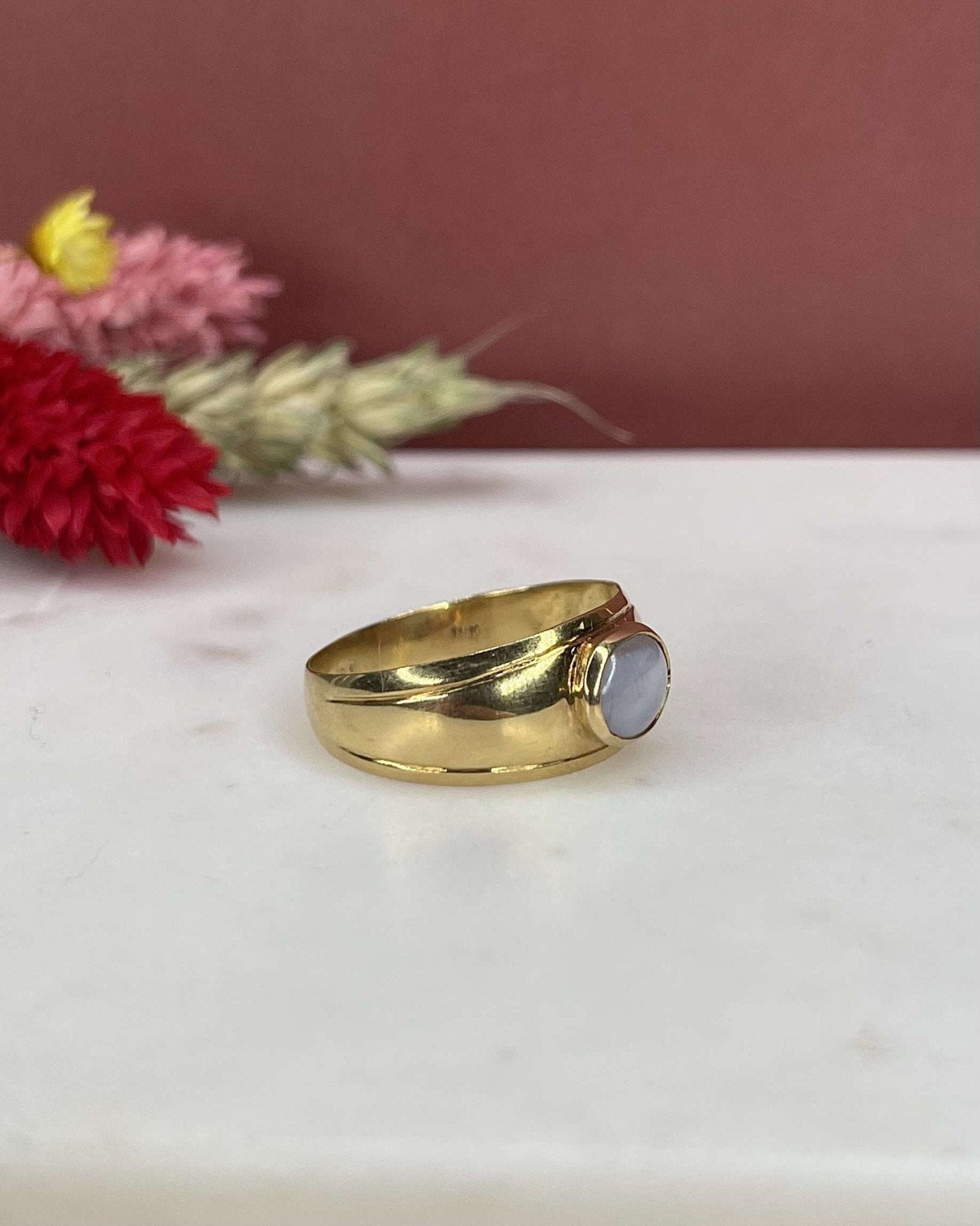 Bague Chevalière Jonc Saphir Étoilé 2.15 carats "Sophie" - Elliade Paris