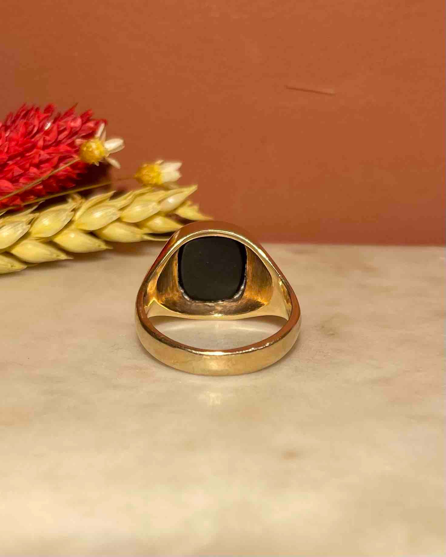 Bague Chevalière Onyx "Ainsley" - Elliade Paris