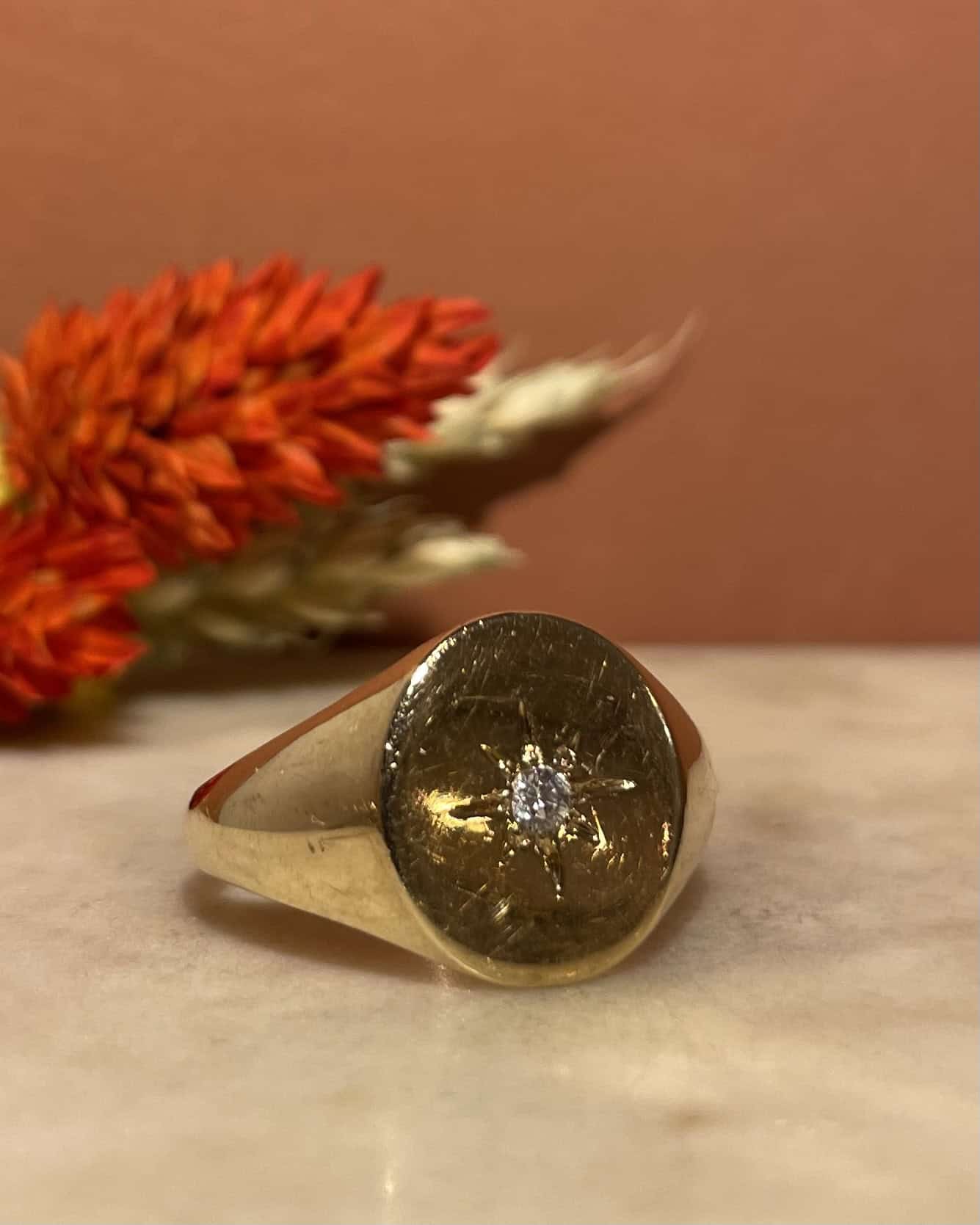 Chevalière Étoilé Diamant "Asma" - Elliade Paris