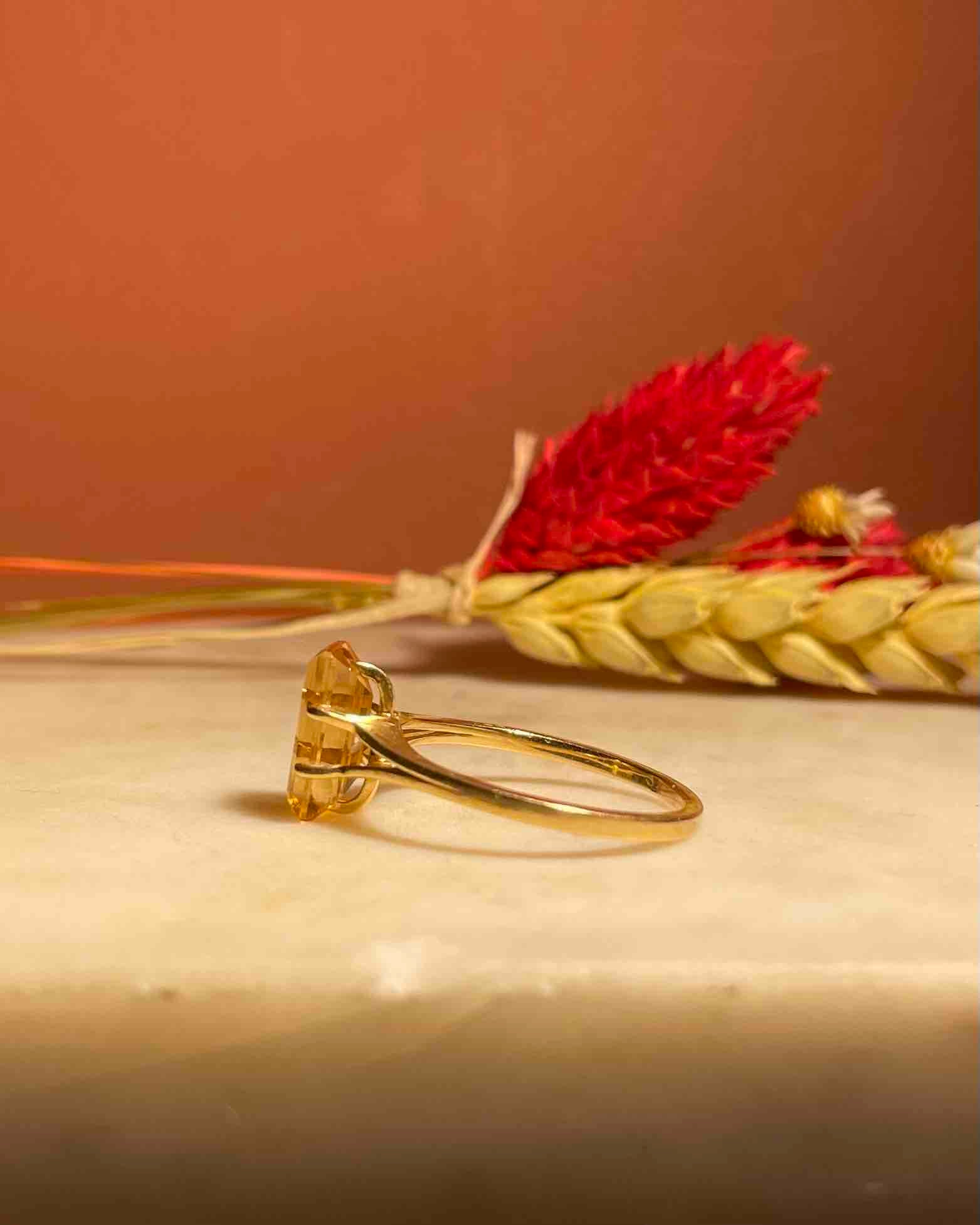 Bague citrine 1 carat cocktail "Morgane" - Elliade Paris