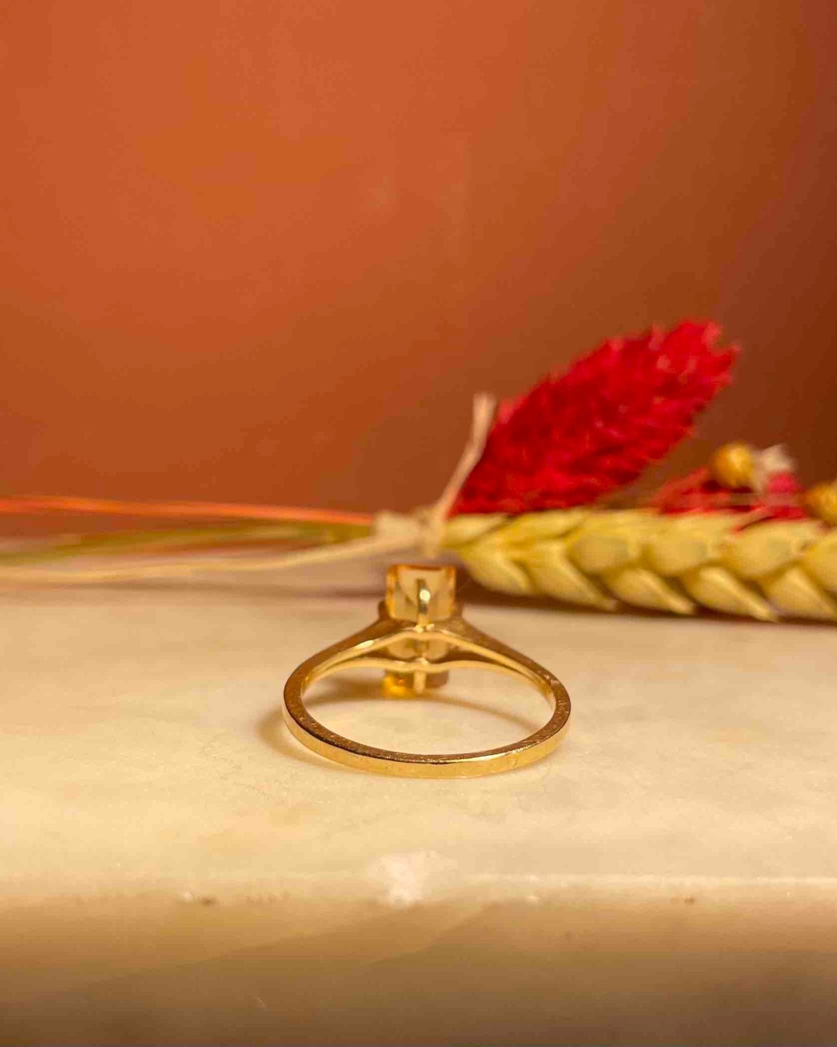 Bague citrine 1 carat cocktail "Morgane" - Elliade Paris