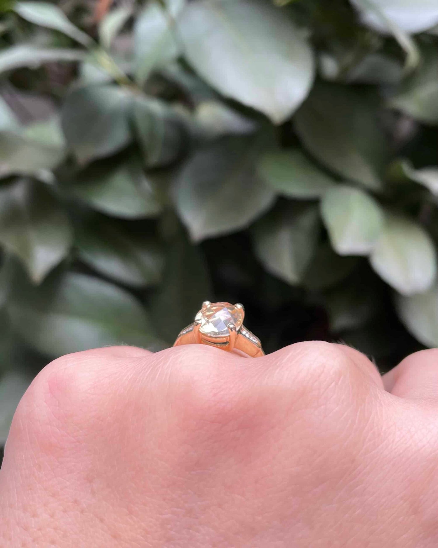 Bague Trilogie Citrine 2.15 Carats et Diamants "Livya"