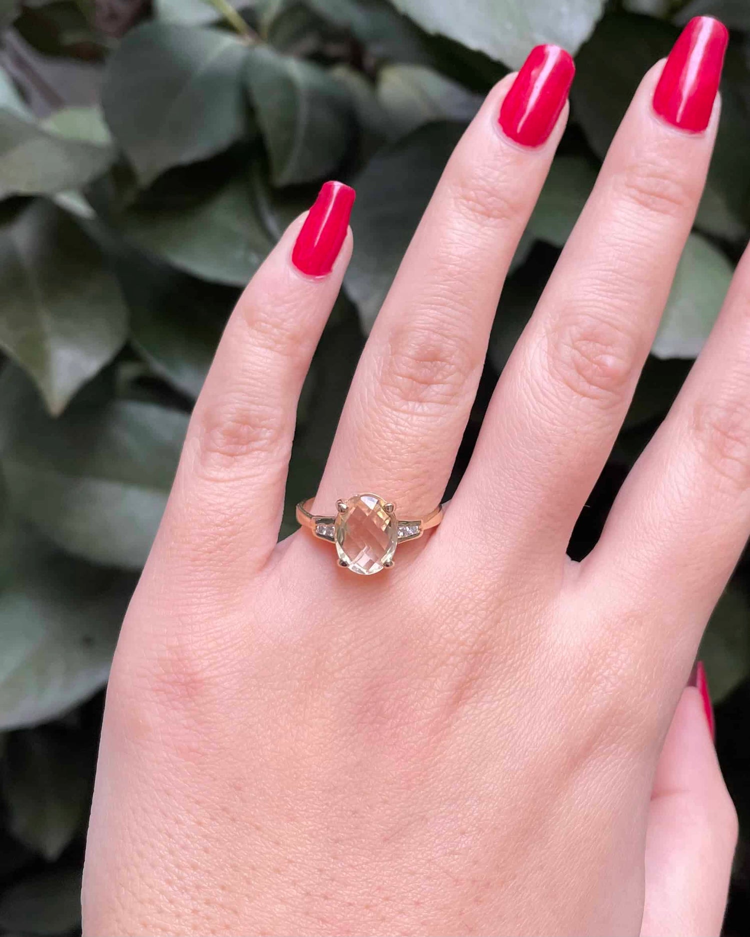 Bague Trilogie Citrine 2.15 Carats et Diamants "Livya"