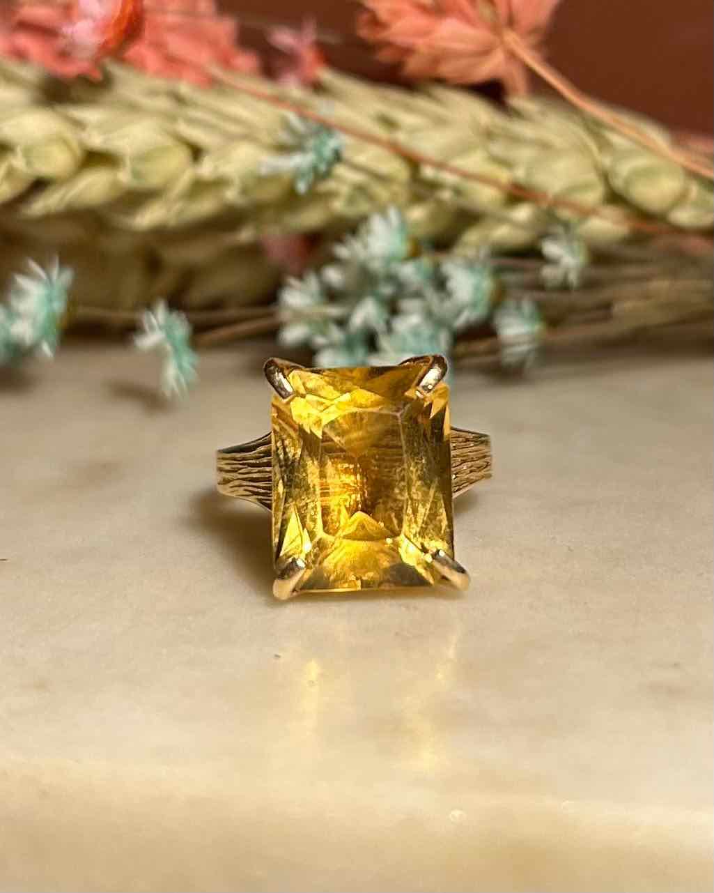 Bague citrine cocktail "Noémie"